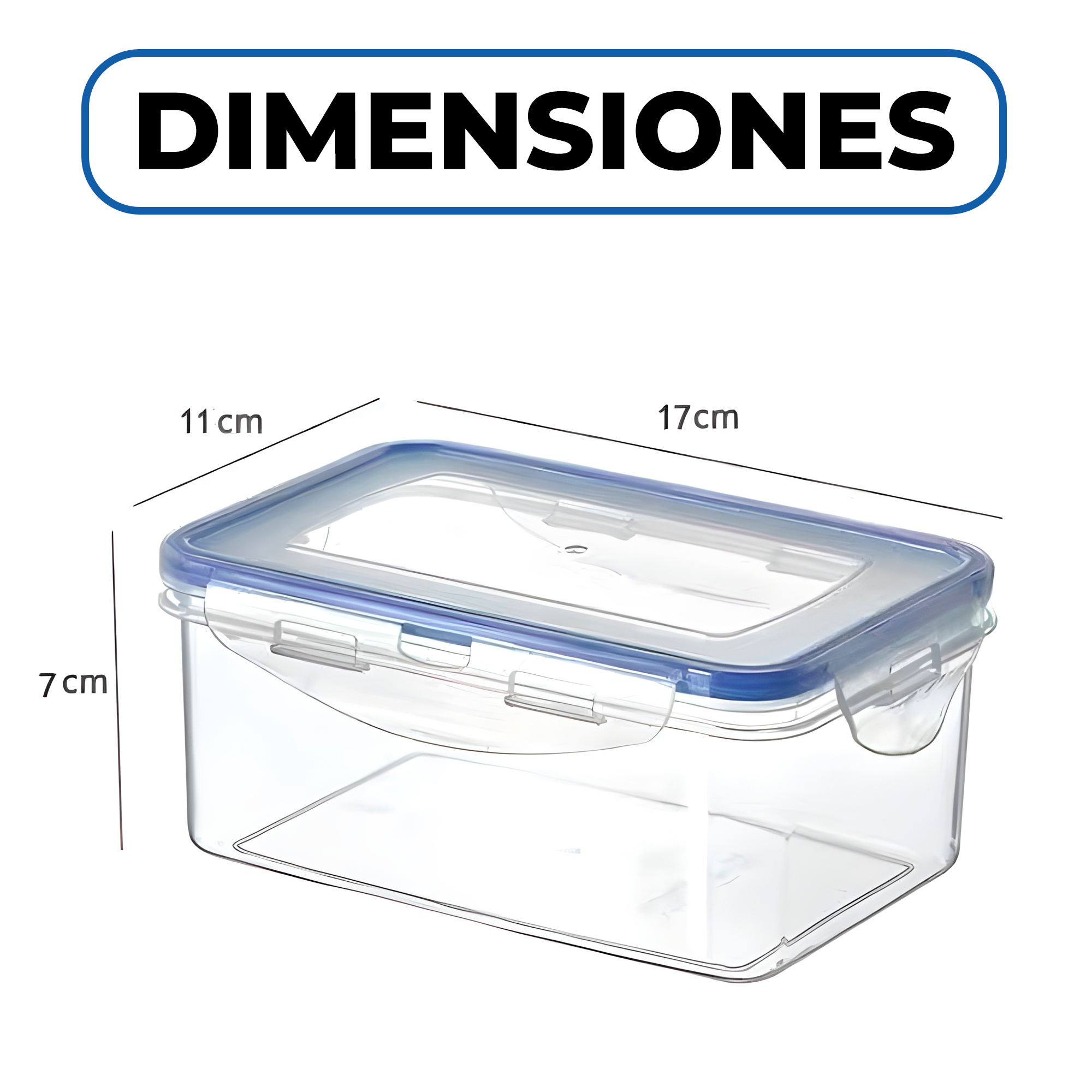 Contenedor Tupper Herméticos Plástico 1000ML Comida Almuerzo 2