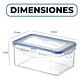 Contenedor Tupper Herméticos Plástico 1000ML Comida Almuerzo - Miniatura 2