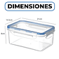 Contenedor Taper Herméticos Plástico 1500ML Comida Almuerzo - Miniatura 3