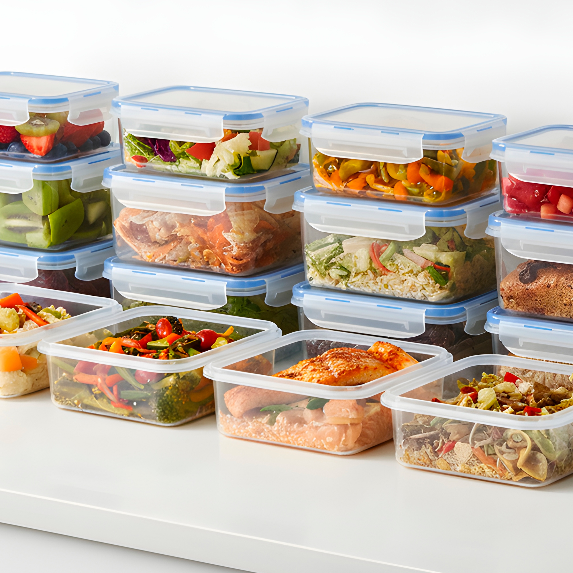 Contenedor Taper Herméticos Plástico 1500ML Comida Almuerzo 8