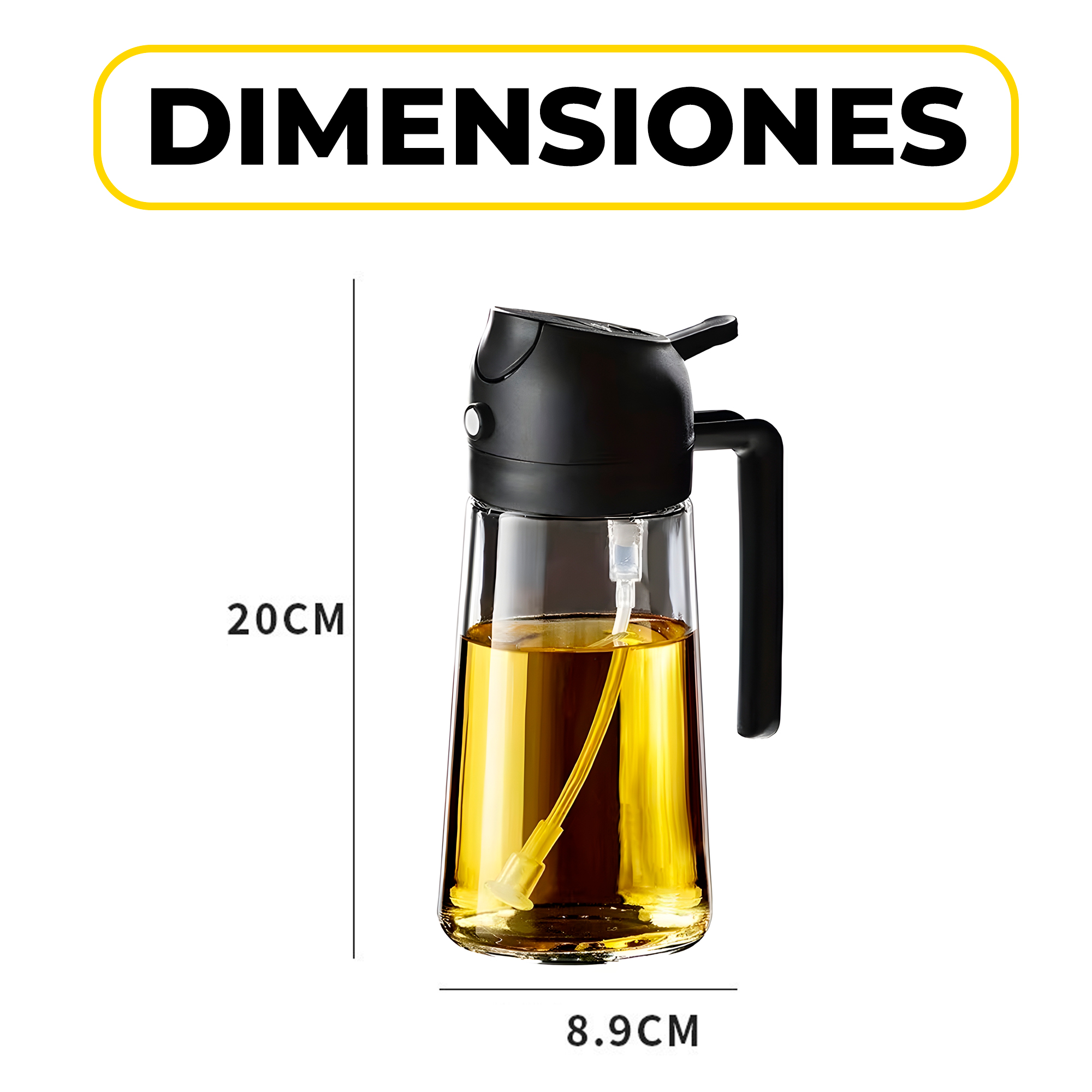 Dispensador Spray Aceite Aceitero 600 ML Vidrio Cocina Hogar 2