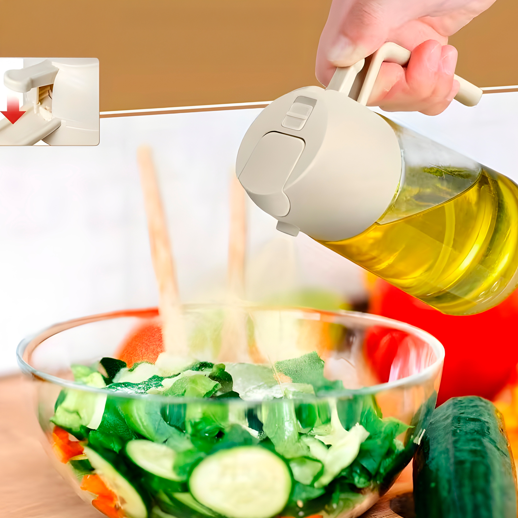 Dispensador Spray Aceite Aceitero 600 ML Vidrio Cocina Hogar 4