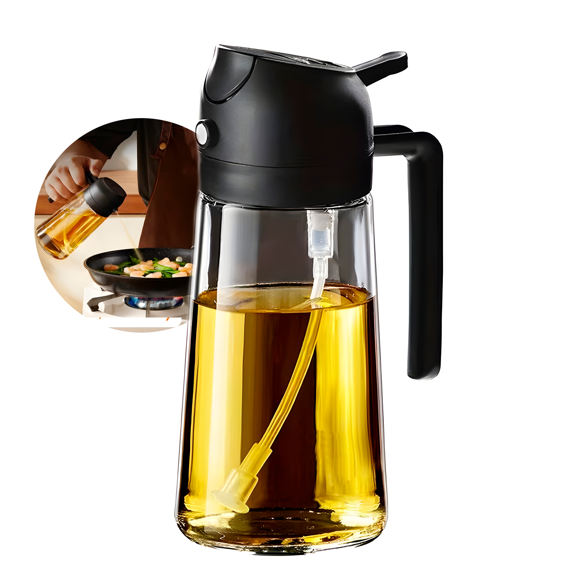 Dispensador Spray Aceite Aceitero 600 ML Vidrio Cocina Hogar 1