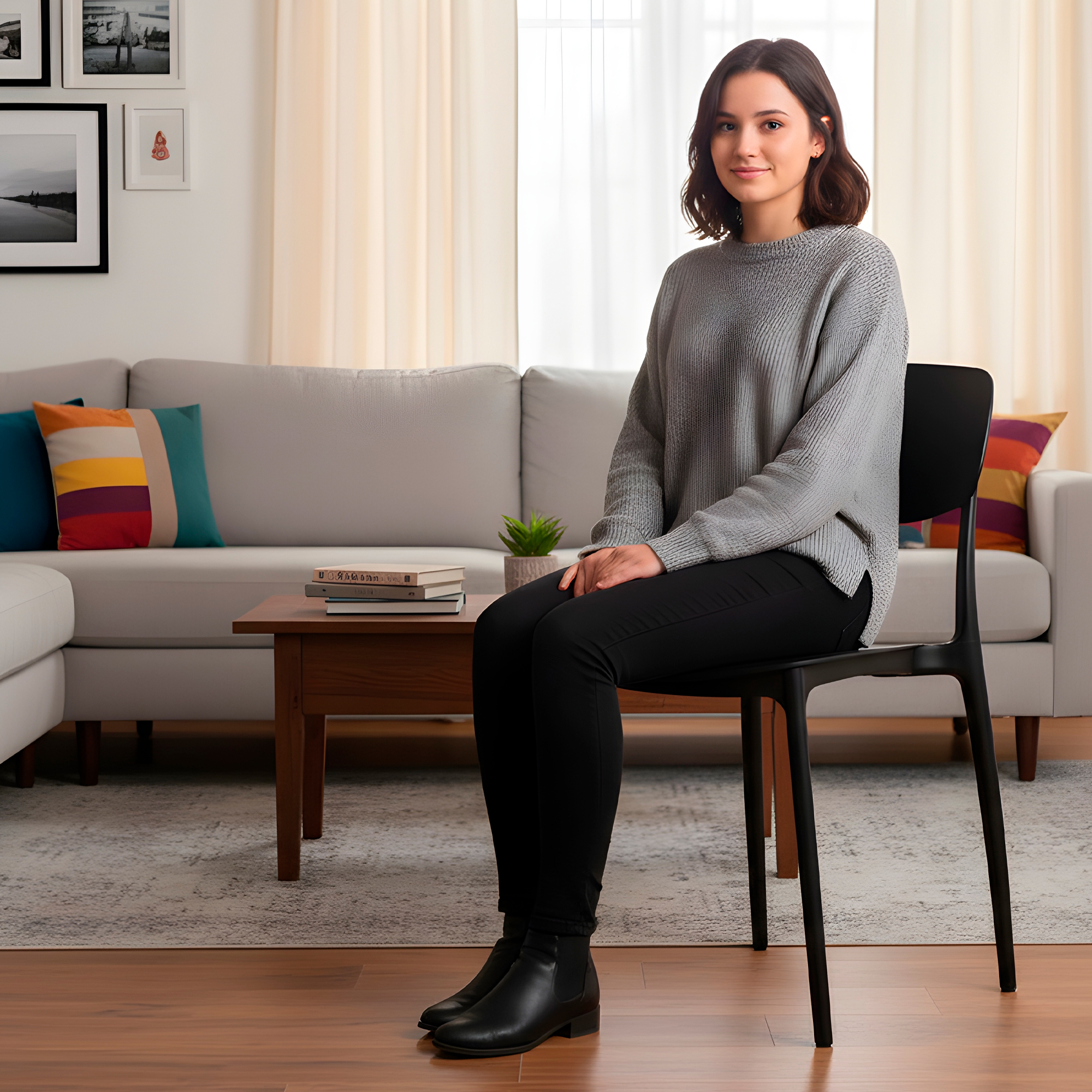 Sillas Oficina Plástico con respaldo Taburete Minimalistas Nórdica 5