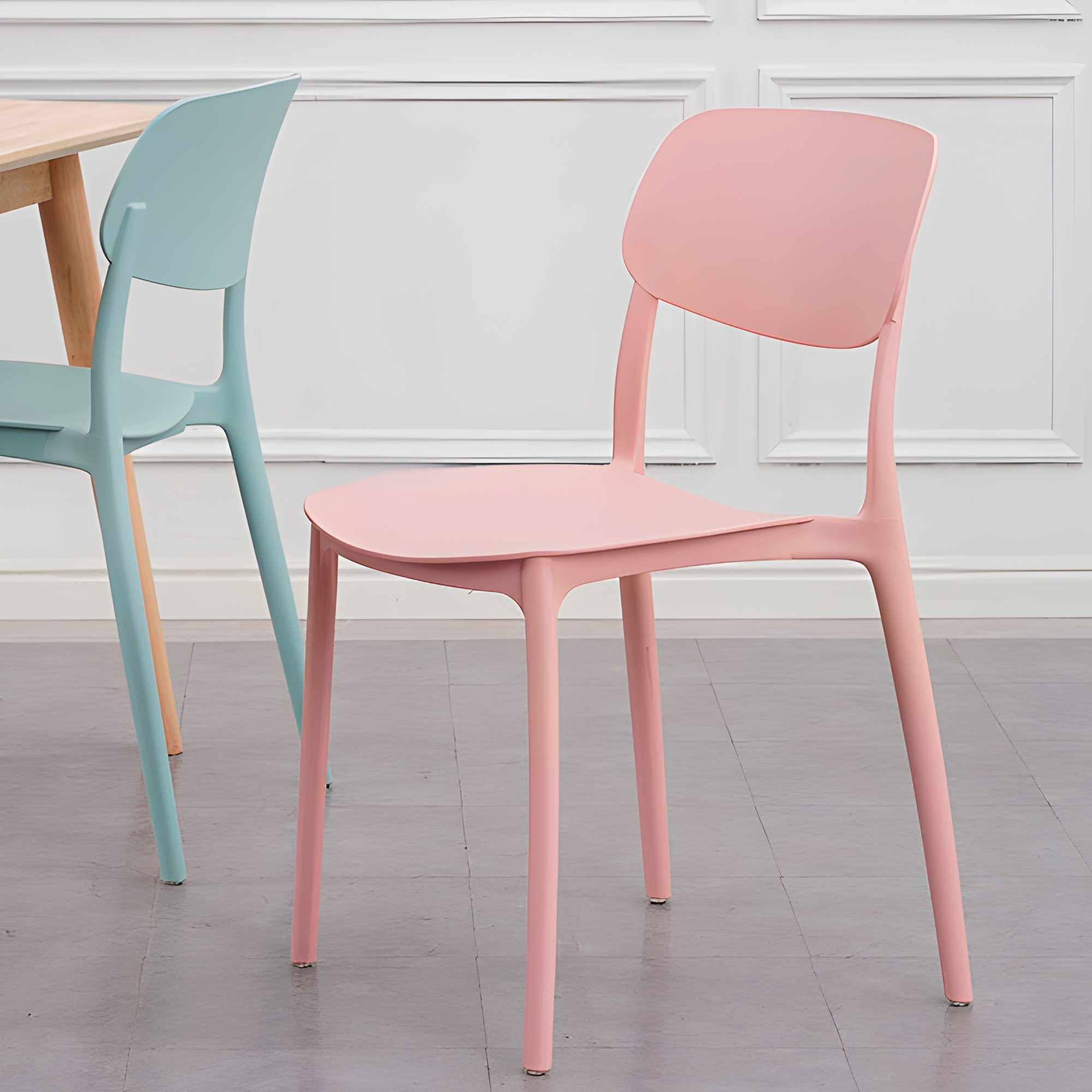 Sillas Oficina Plástico con respaldo Taburete Minimalistas Nórdica 18