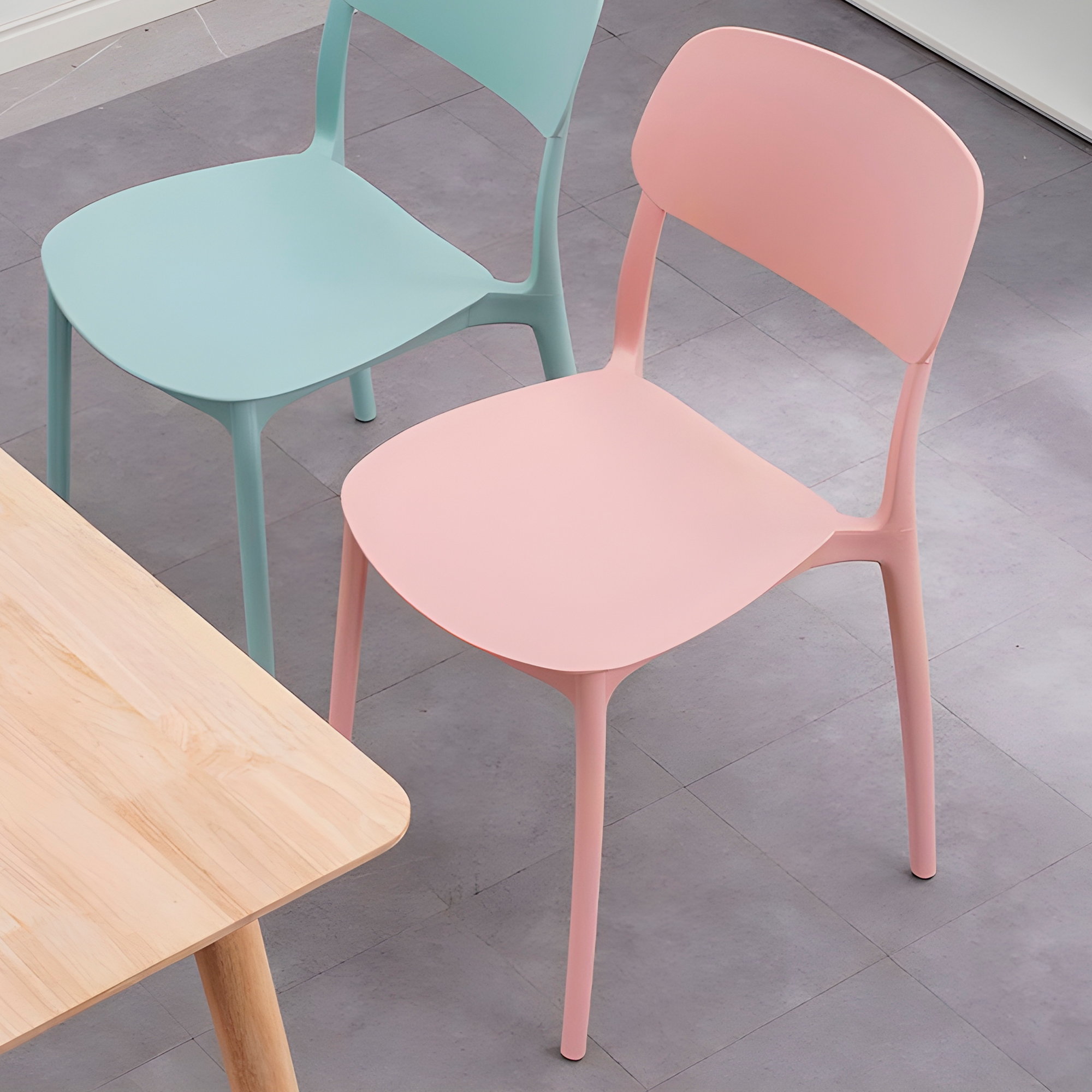 Sillas Oficina Plástico con respaldo Taburete Minimalistas Nórdica 20