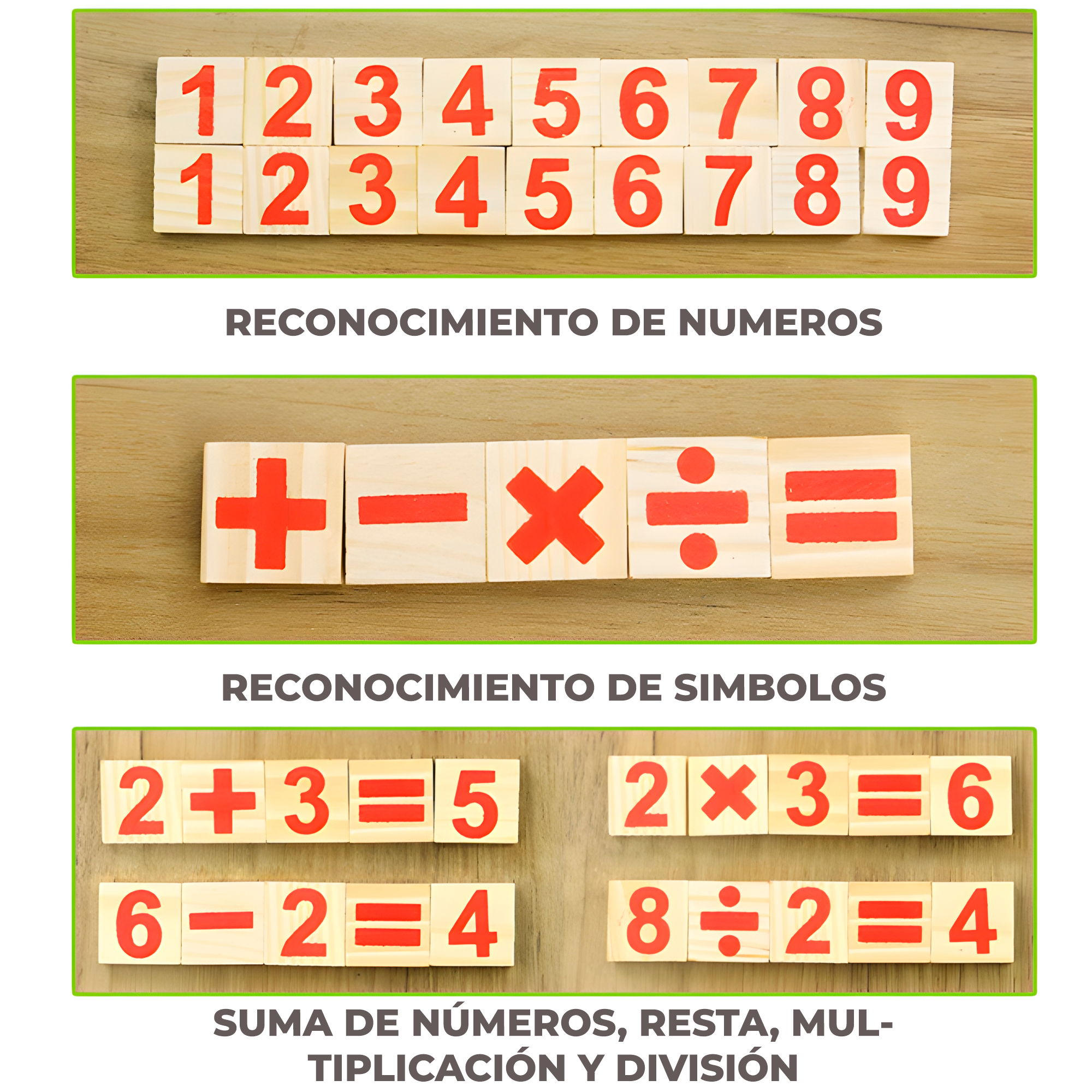 Juego Matemático Aprendizaje Montessori Tablero Enseñanza 9