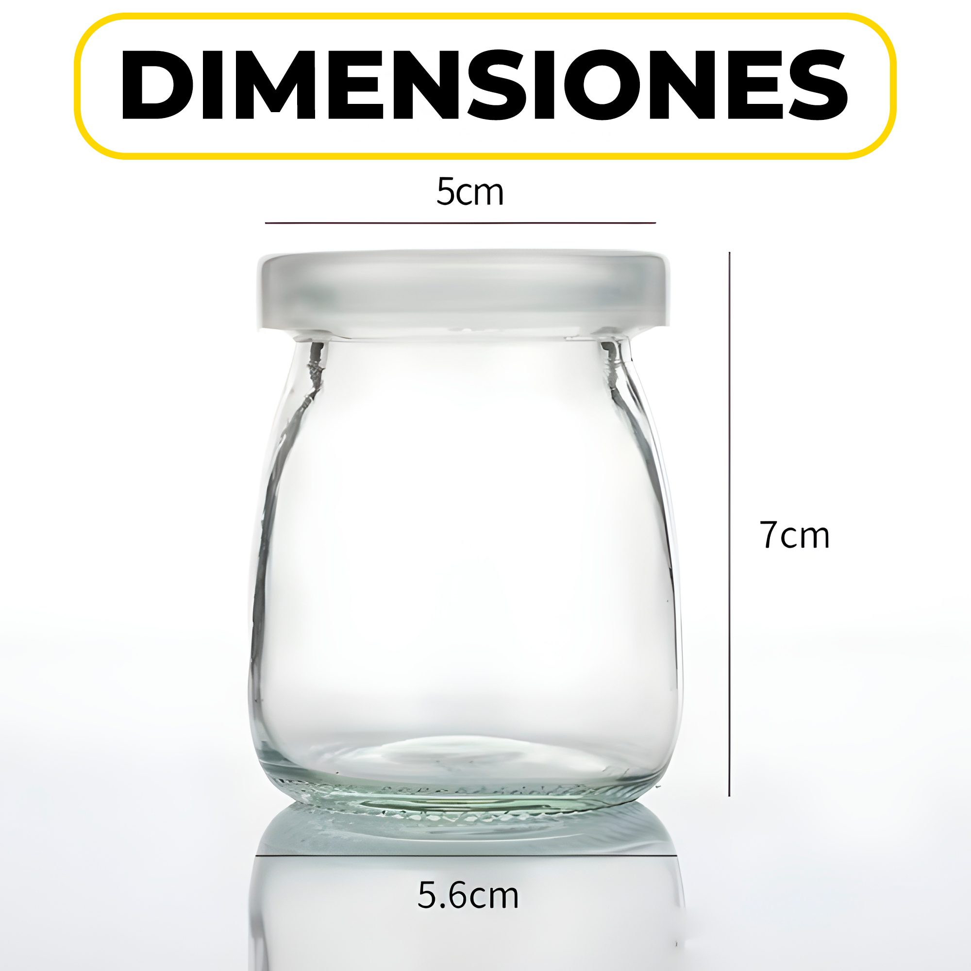 Frasco Vidrio Redondo Yogur 100ML Postres Gelatina Tapa plástica 2