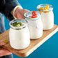 Frasco Vidrio Redondo Yogur 100ML Postres Gelatina Tapa plástica - Miniatura 3