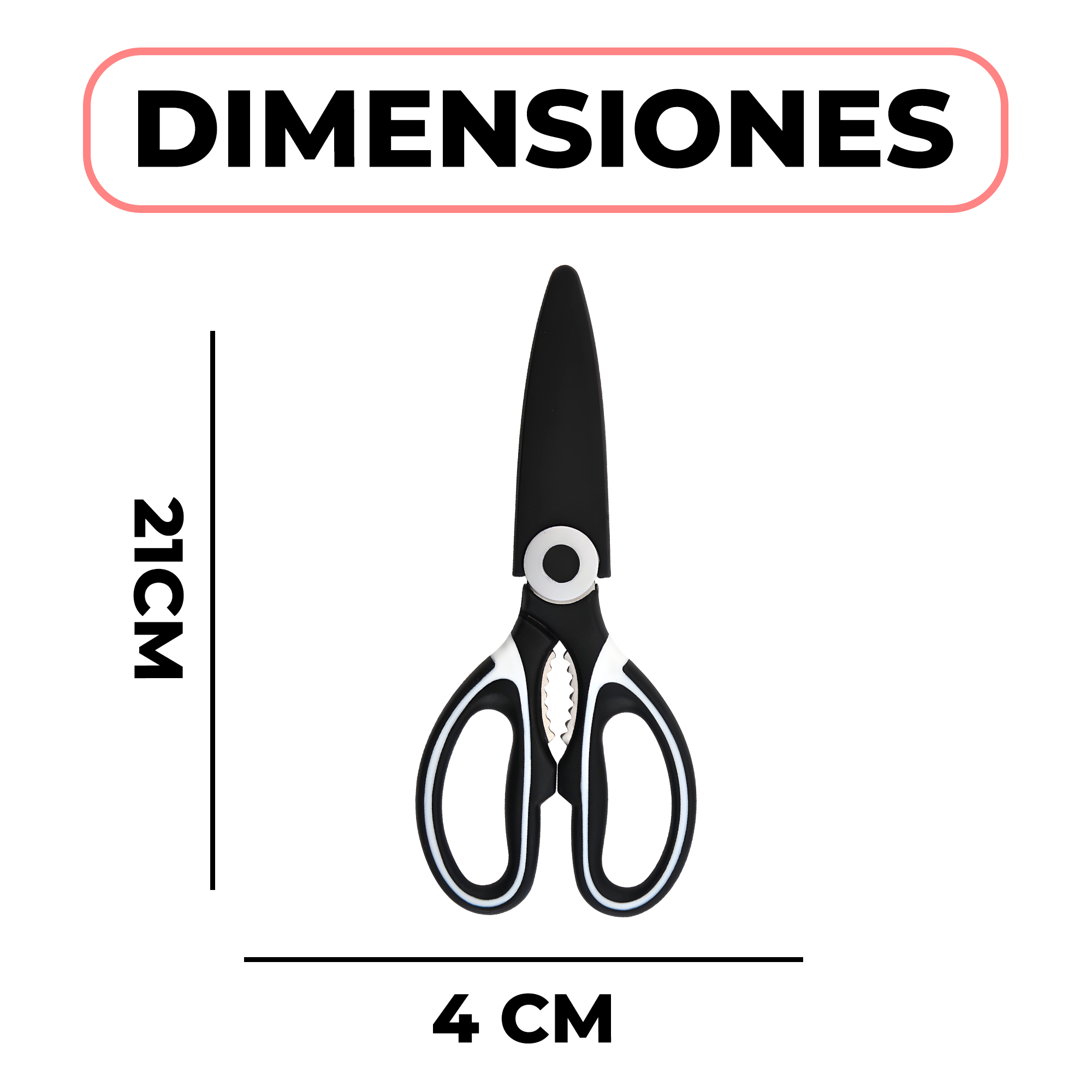 Tijera Cocina Alimentos Multiusos Cuchilla Acero Inoxidable 2