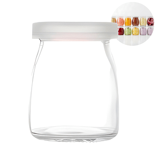 Frasco Vidrio Redondo Yogur 150ML Postres Gelatina Tapa plástica