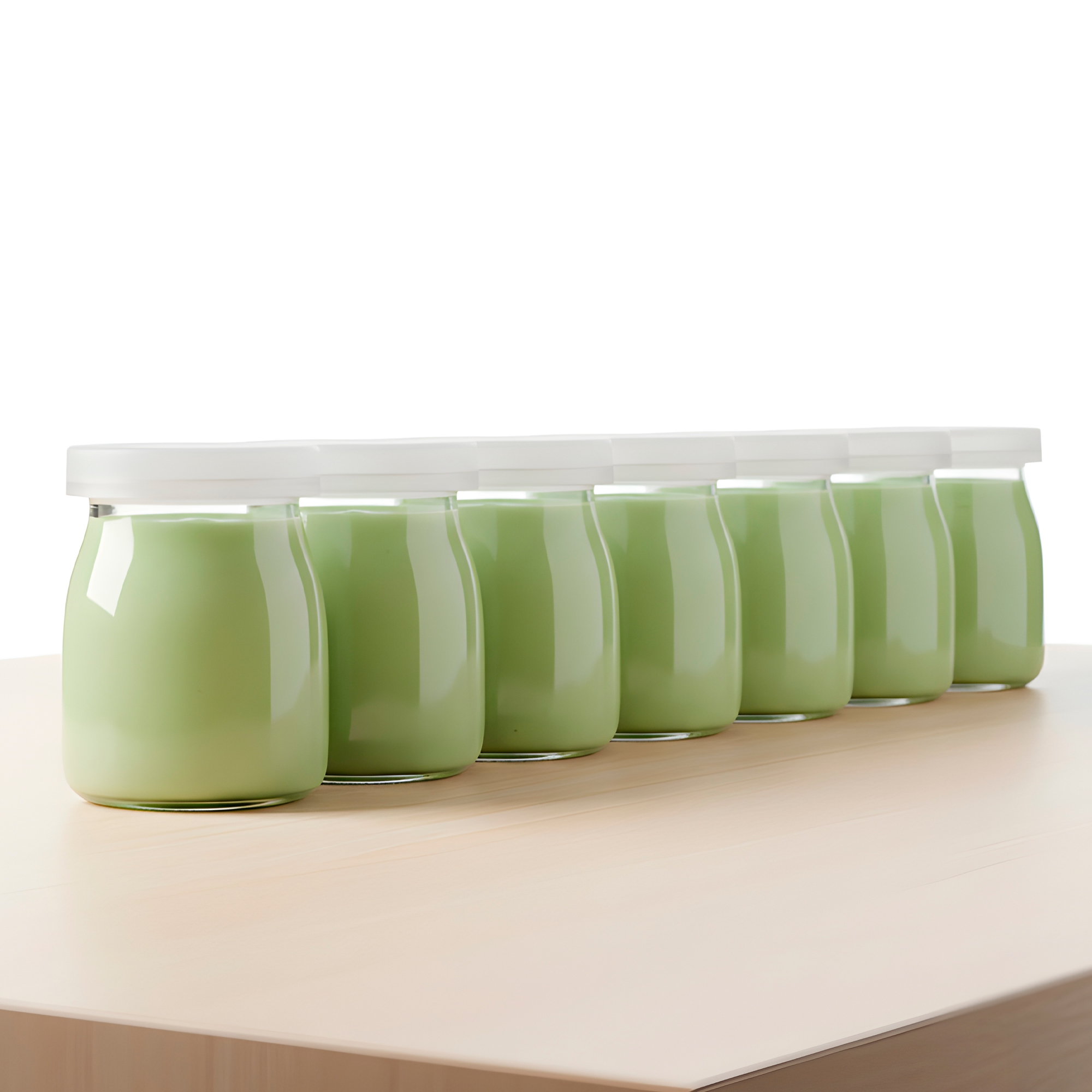 Frasco Vidrio Redondo Yogur 150ML Postres Gelatina Tapa plástica 4