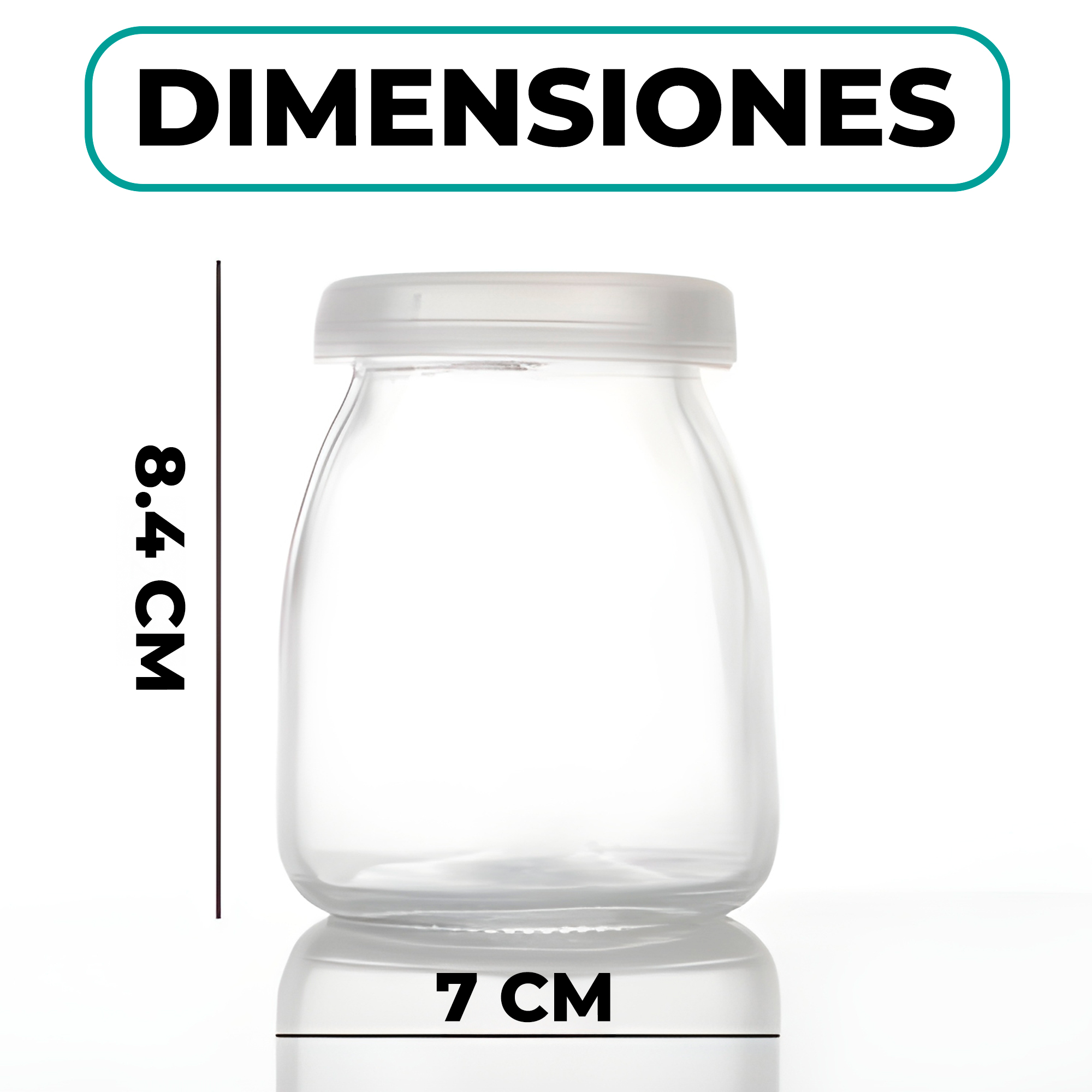 Frasco Vidrio Redondo Yogur 200ML Postres Gelatina Tapa plástica 2