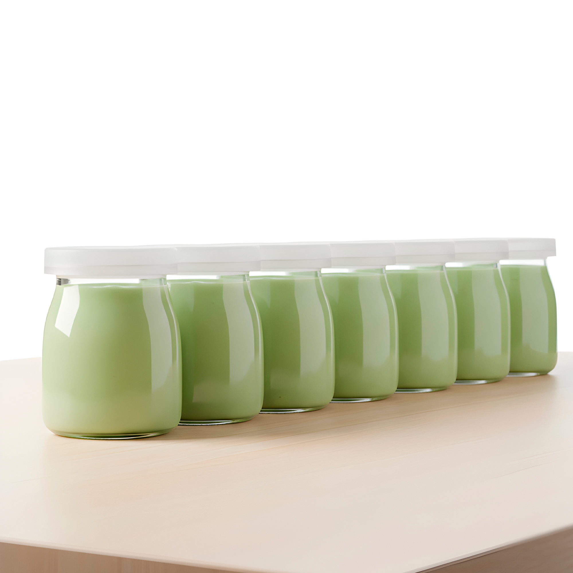 Frasco Vidrio Redondo Yogur 200ML Postres Gelatina Tapa plástica 3