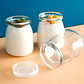 Frasco Vidrio Redondo Yogur 200ML Postres Gelatina Tapa plástica - Miniatura 5