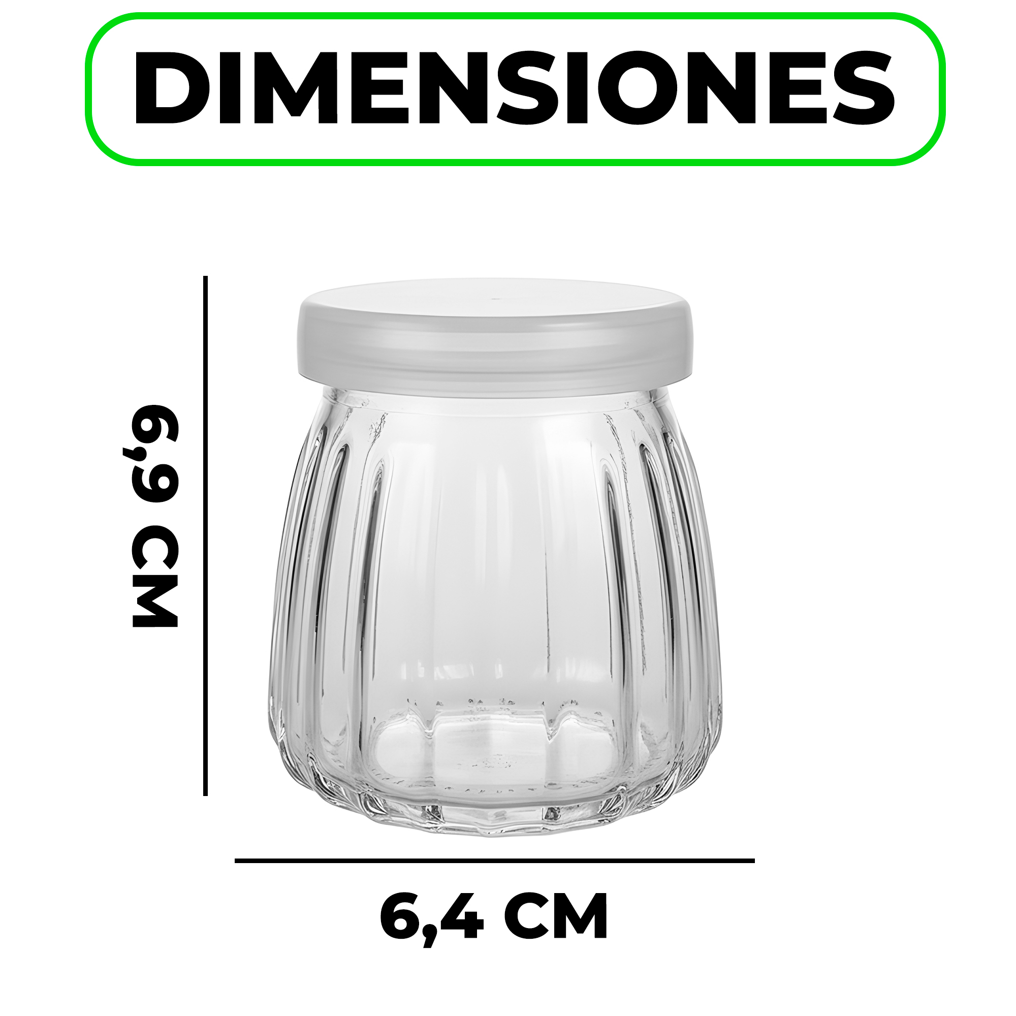 Frasco Vidrio Redondo Yogur 100ML Postres Gelatina Tapa plástica 2
