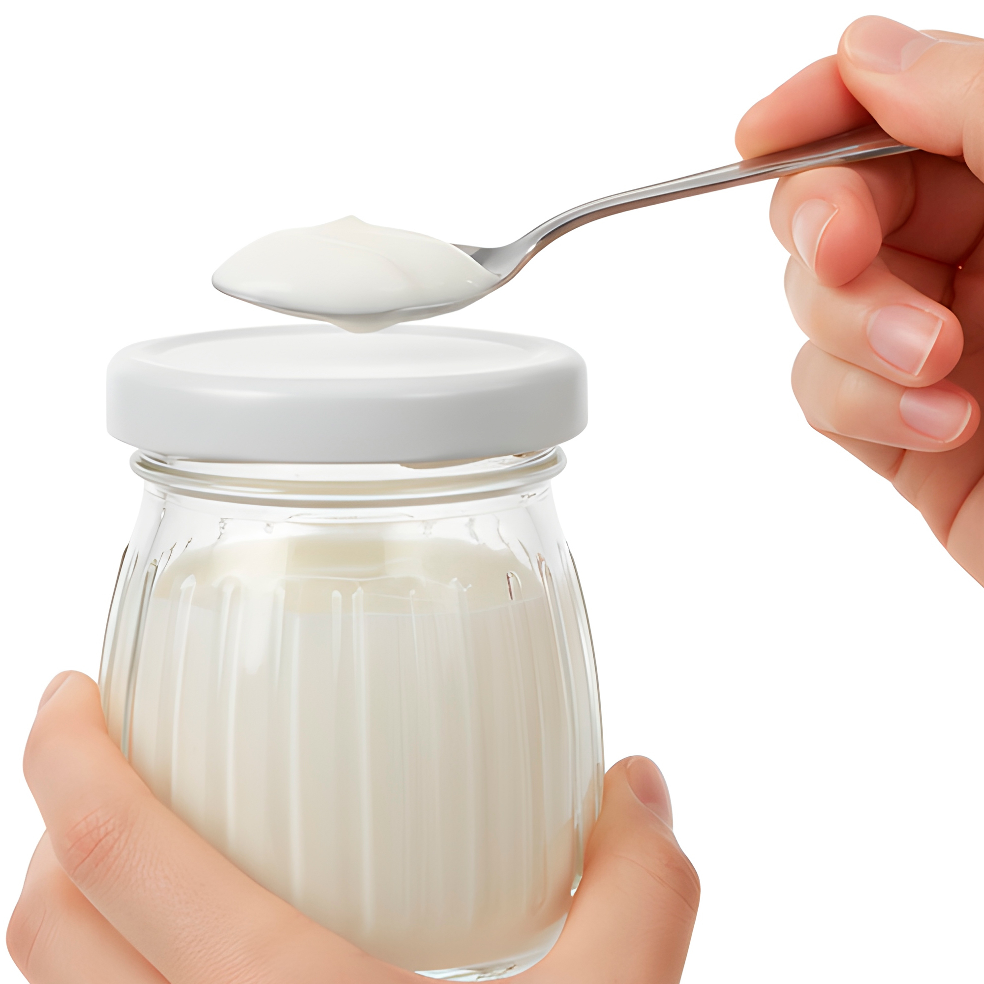 Frasco Vidrio Redondo Yogur 200ML Postres Gelatina Tapa plástica 10