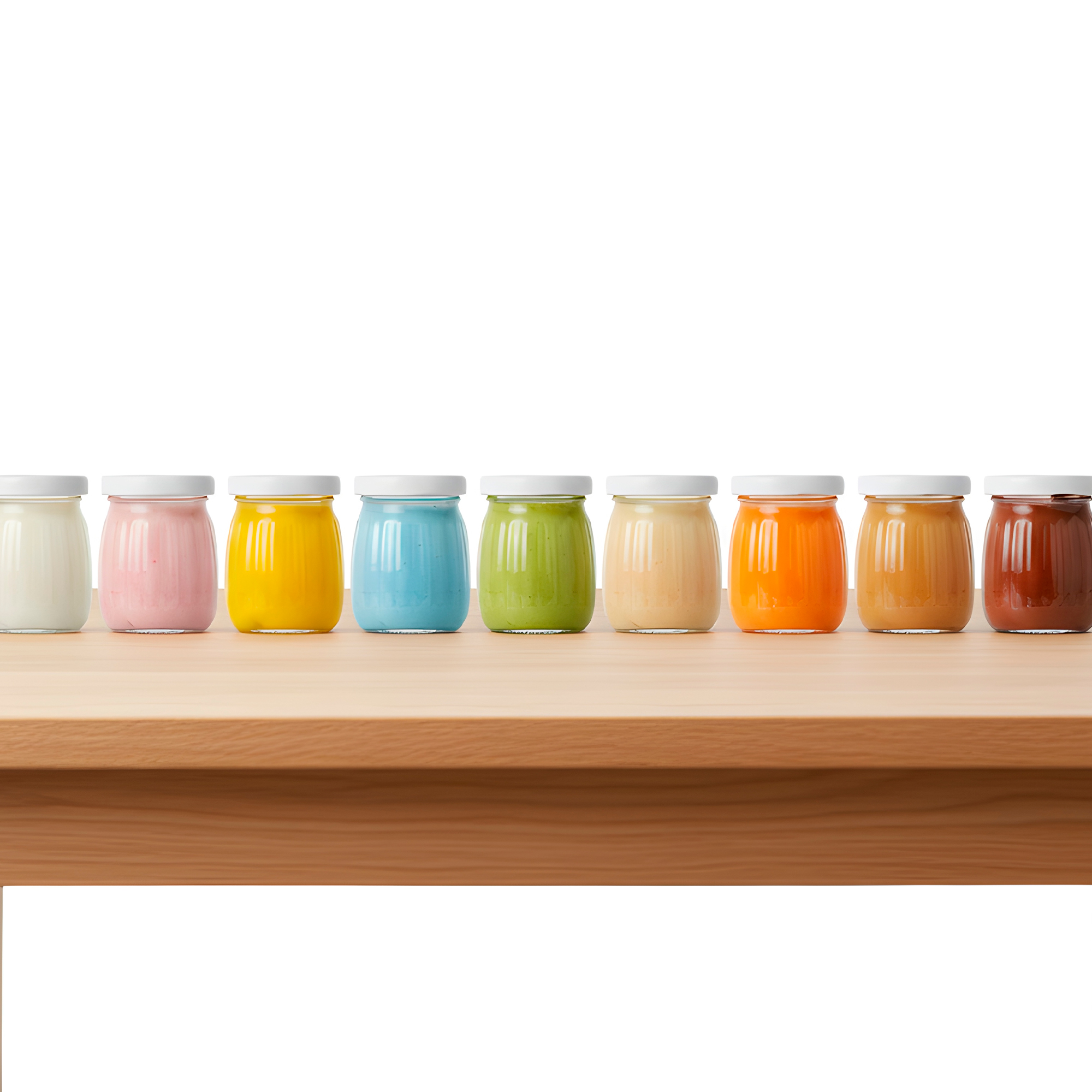 Frasco Vidrio Redondo Yogur 200ML Postres Gelatina Tapa plástica 8