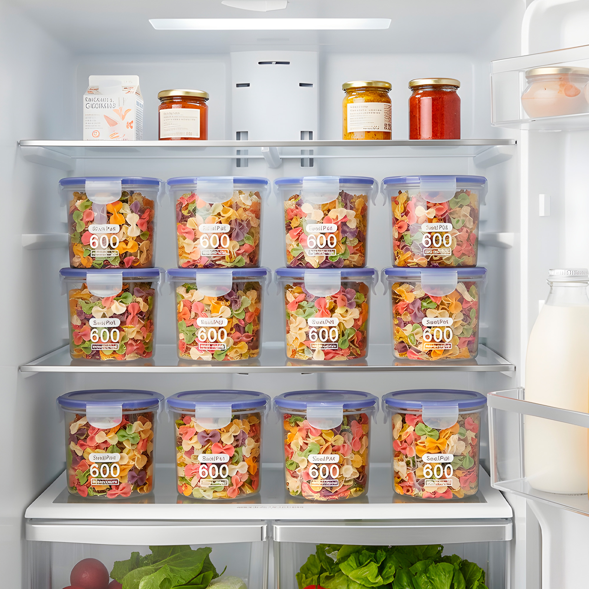 Taper sellado 600ML Plástico Almacenamiento bocadillo Snack 3