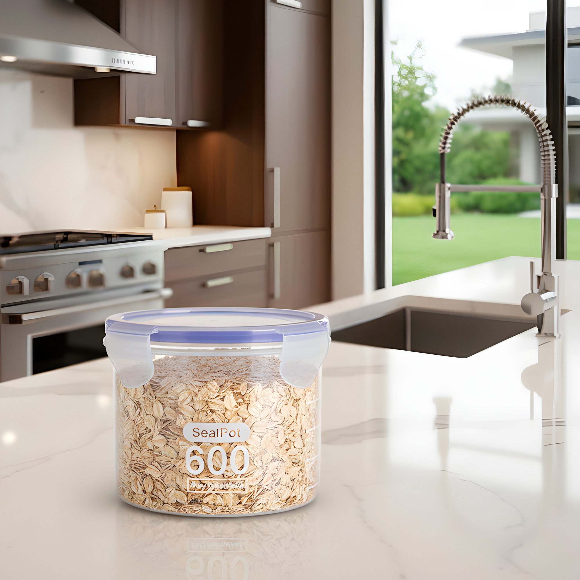 Taper sellado 600ML Plástico Almacenamiento bocadillo Snack 10