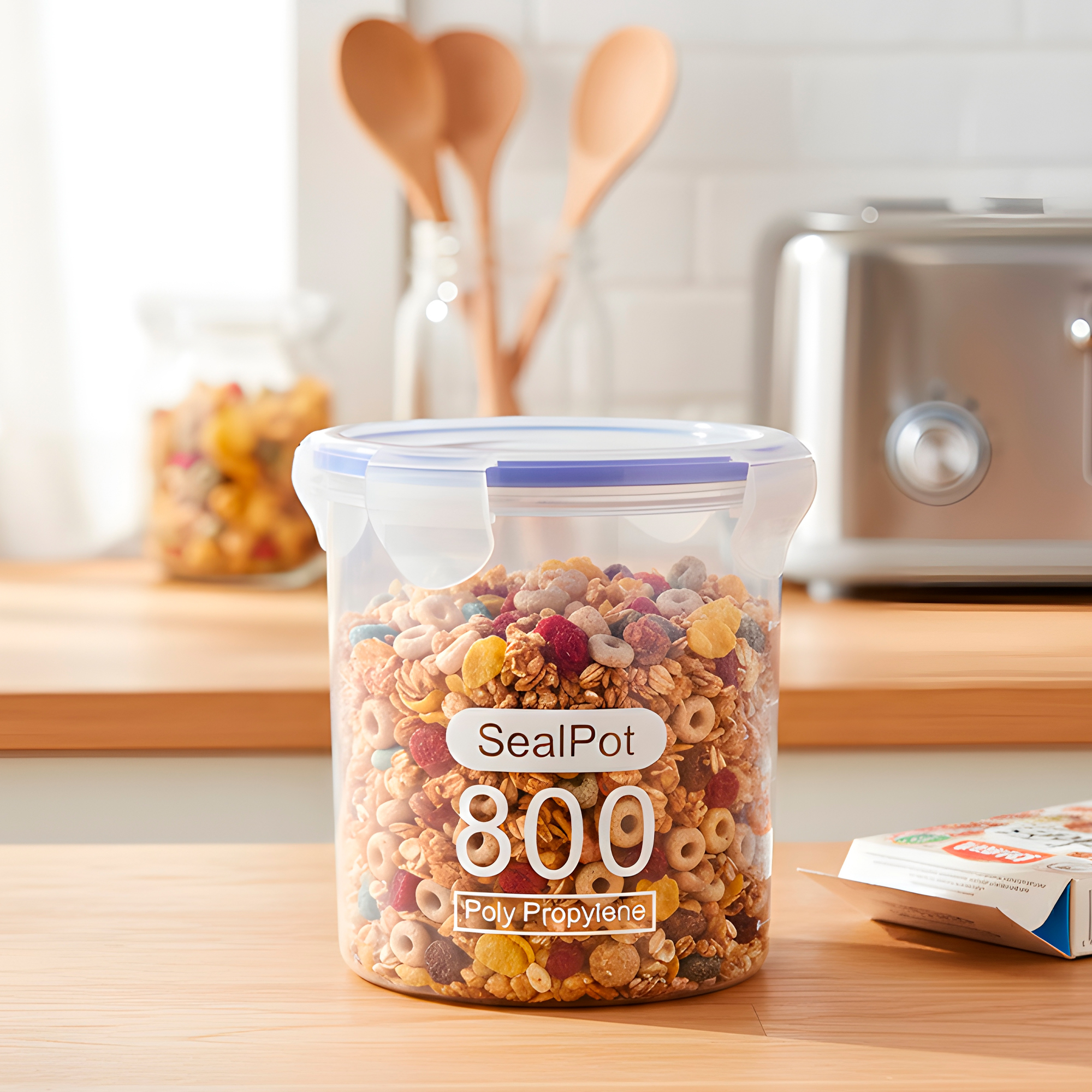 Taper sellado 800ML Plástico Almacenamiento bocadillo Snack 5