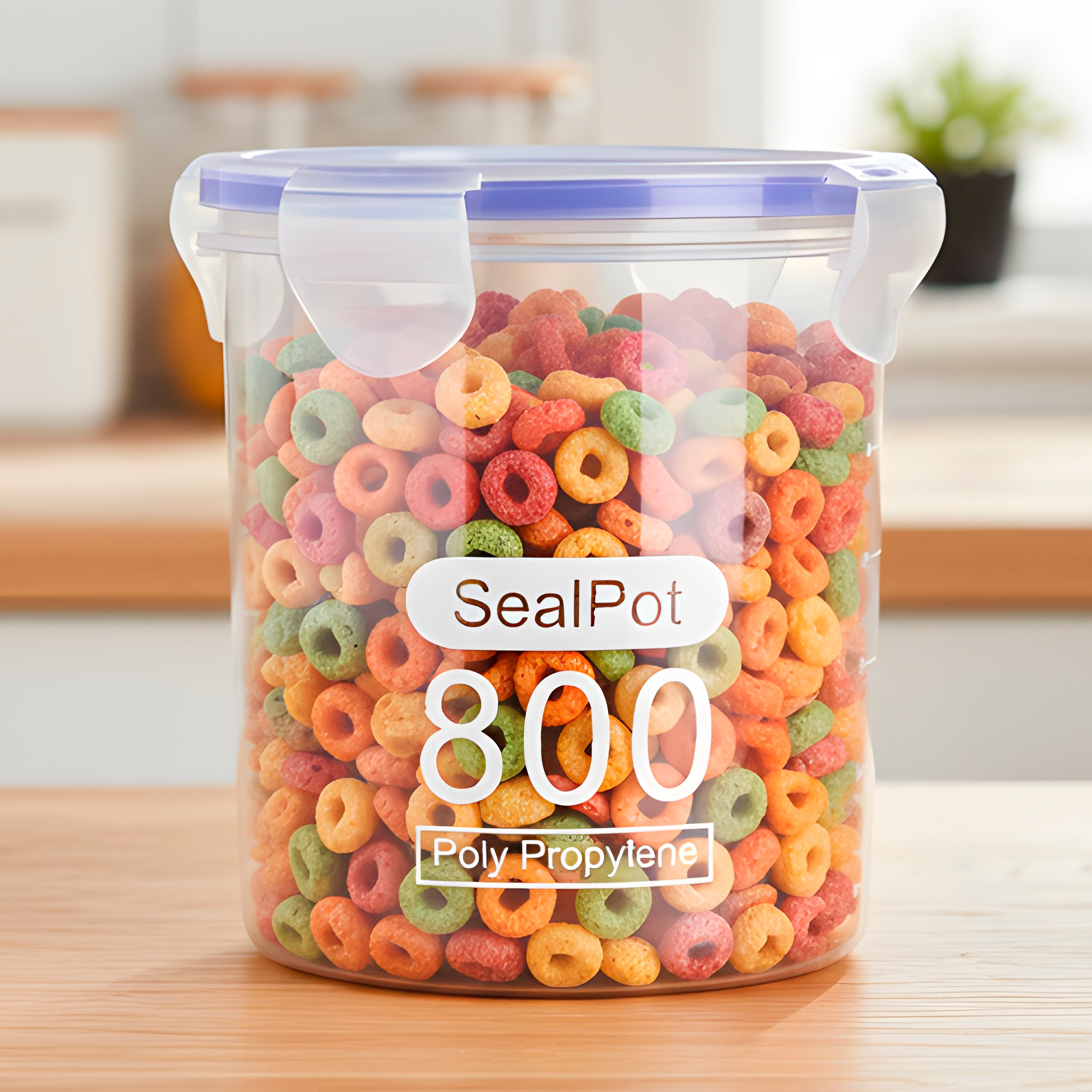 Taper sellado 800ML Plástico Almacenamiento bocadillo Snack 8