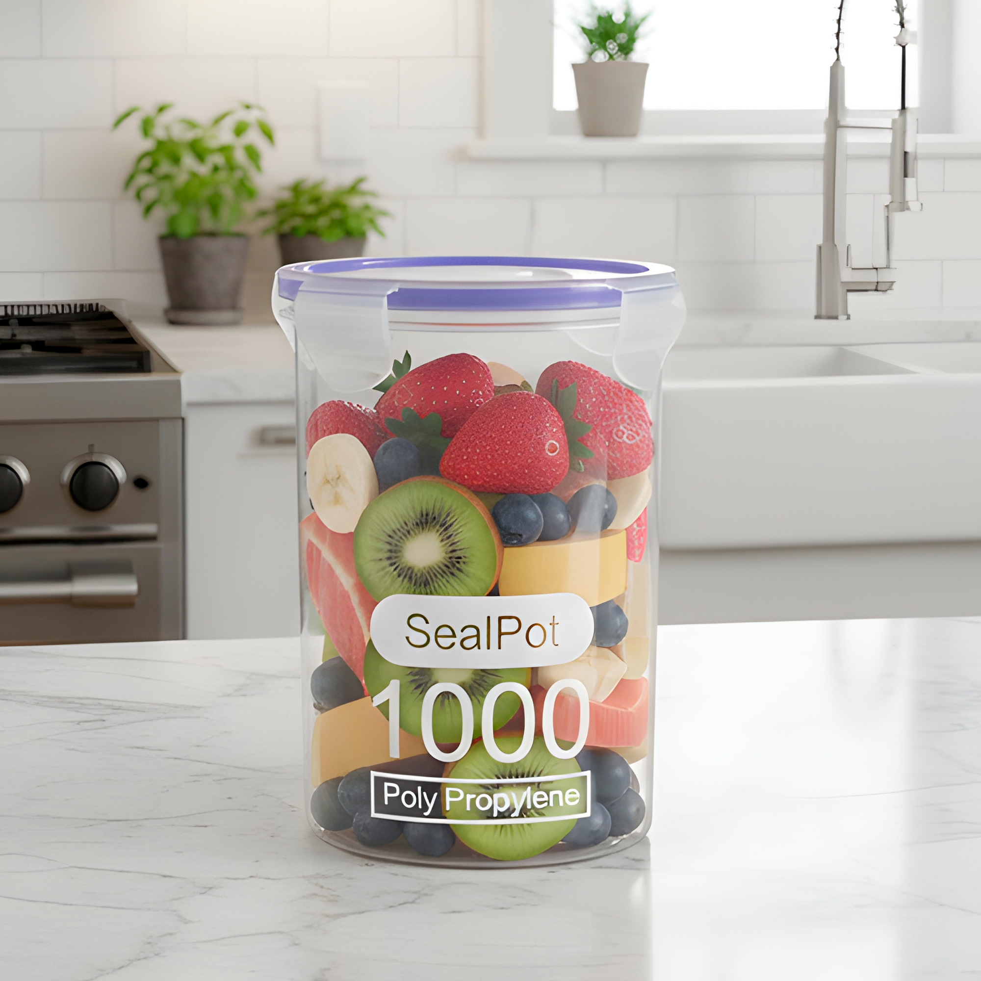 Taper sellado 1000ML Plástico Almacenaje bocadillo Snack 4