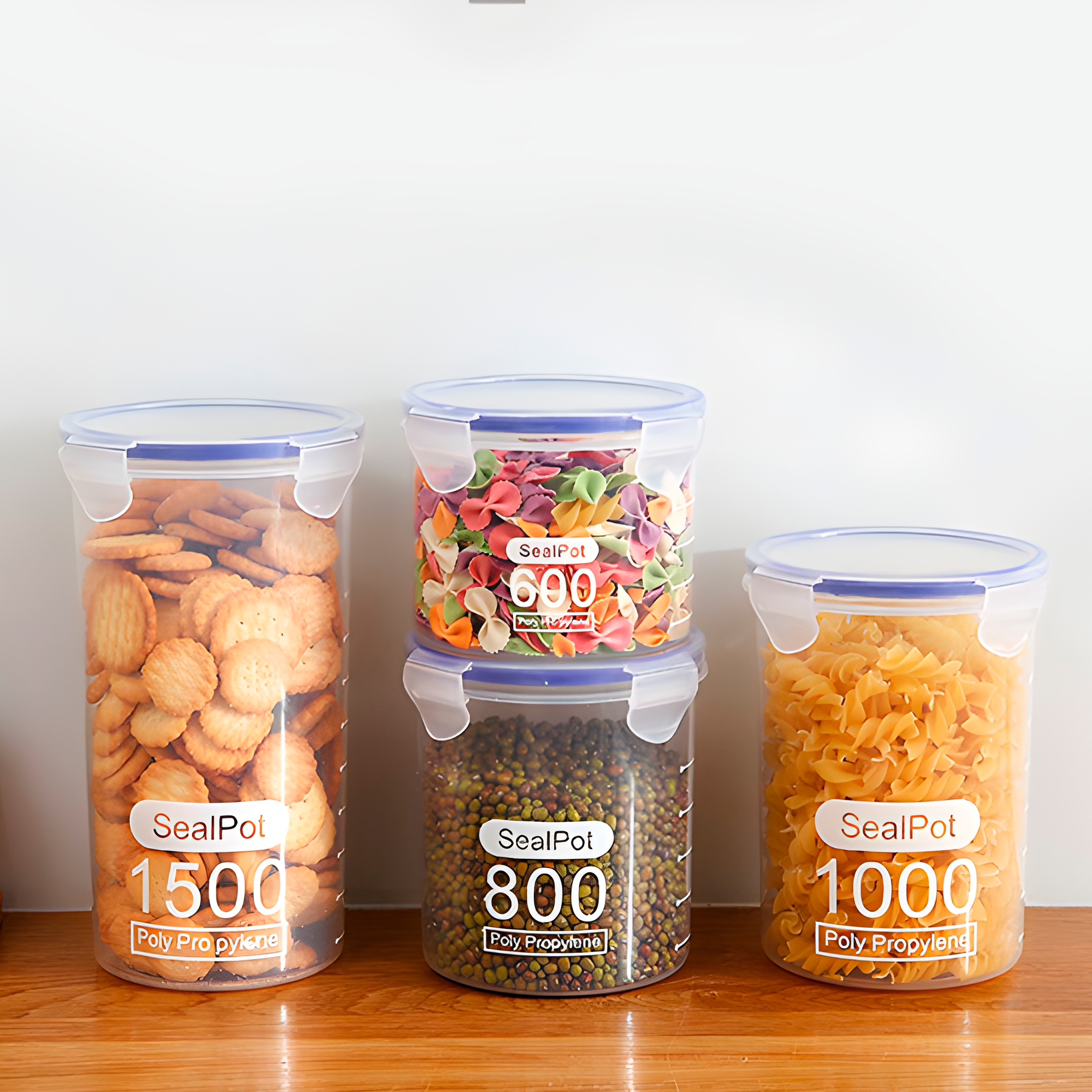 Taper sellado 1000ML Plástico Almacenaje bocadillo Snack 5