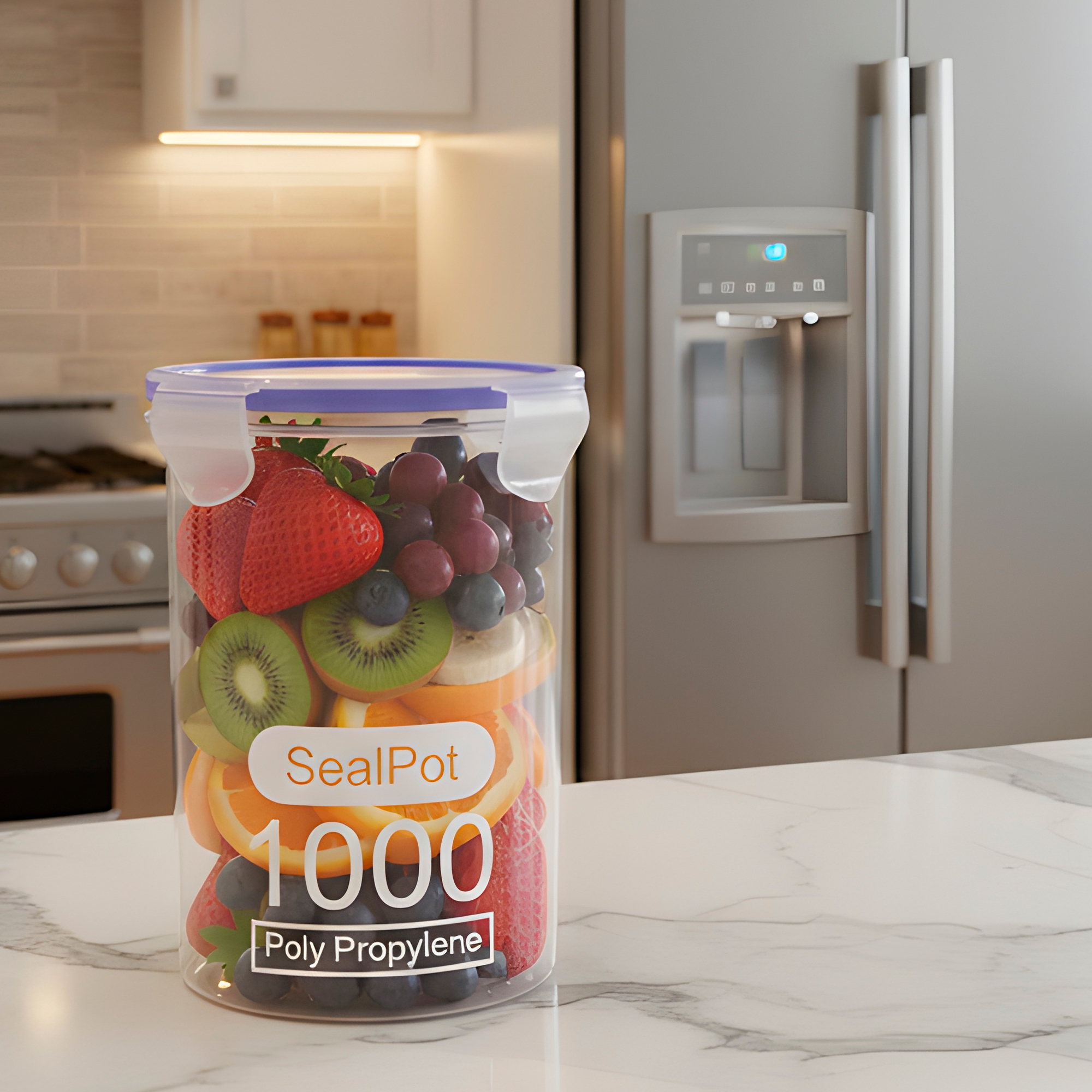 Taper sellado 1000ML Plástico Almacenaje bocadillo Snack 7