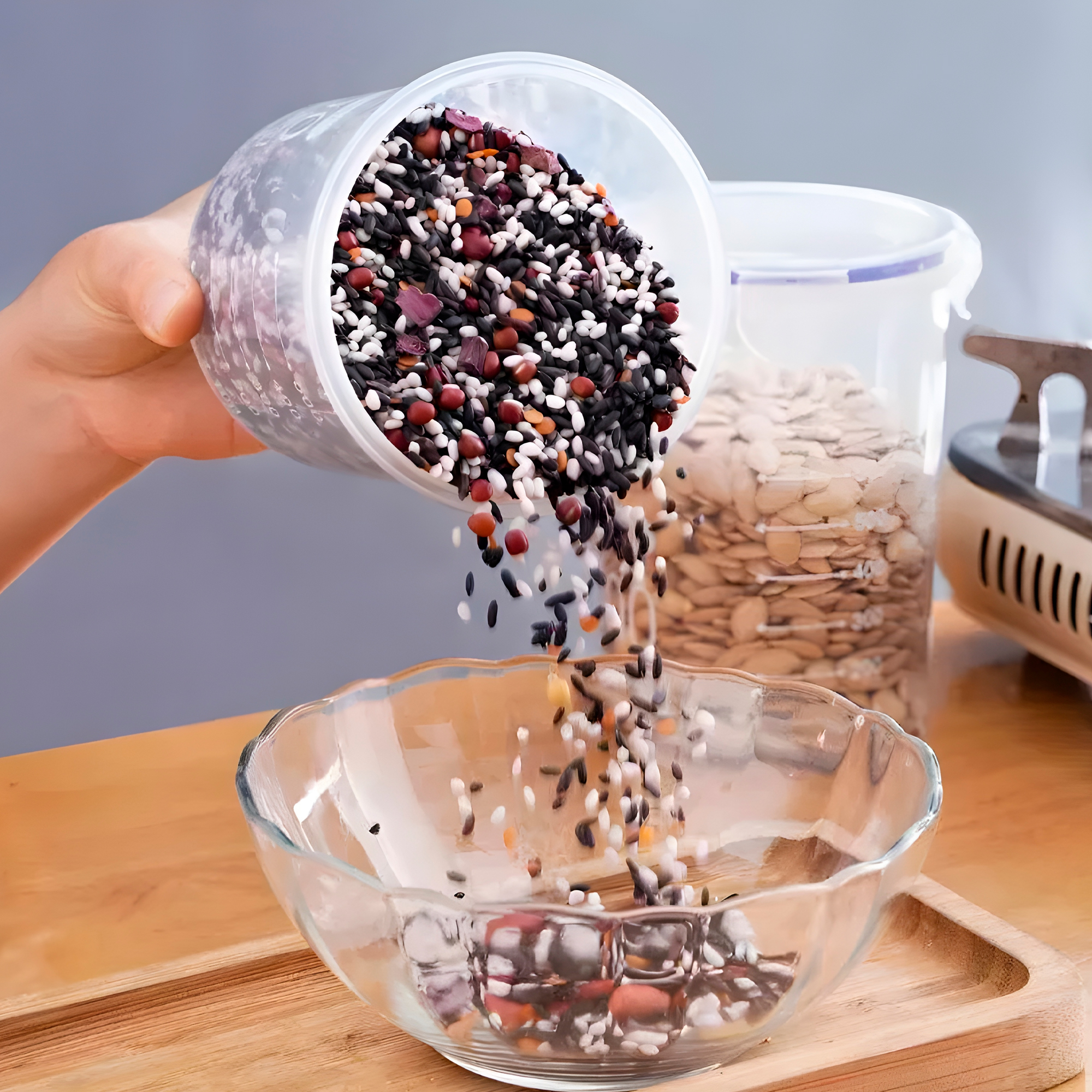 Taper sellado 1000ML Plástico Almacenaje bocadillo Snack 10