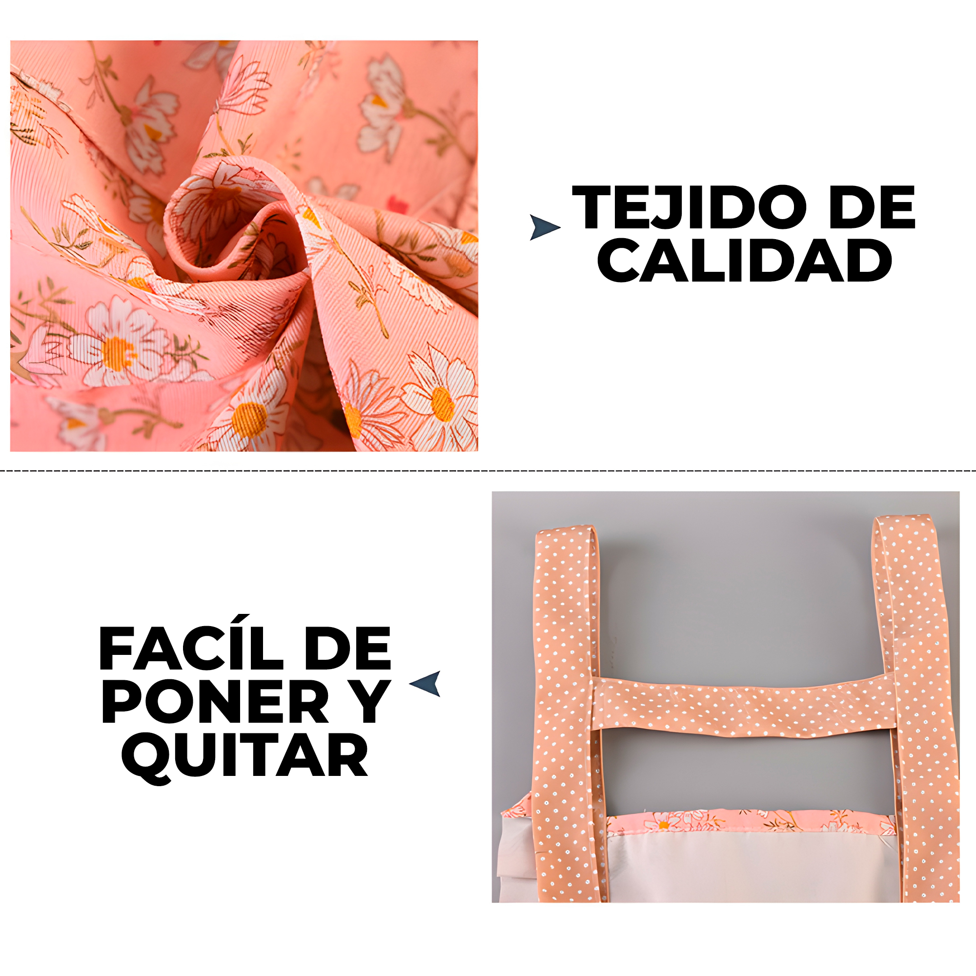 Delantal Pechera Cocina Azul Mujer Bolsillos Estampado Floral 5