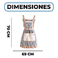 Delantal Pechera Cocina Azul Mujer Bolsillos Estampado Floral - Miniatura 2