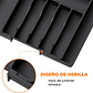Cubertero Organizador Extensible Cubiertos Negro Cocina 8 Cajones - Miniatura 3