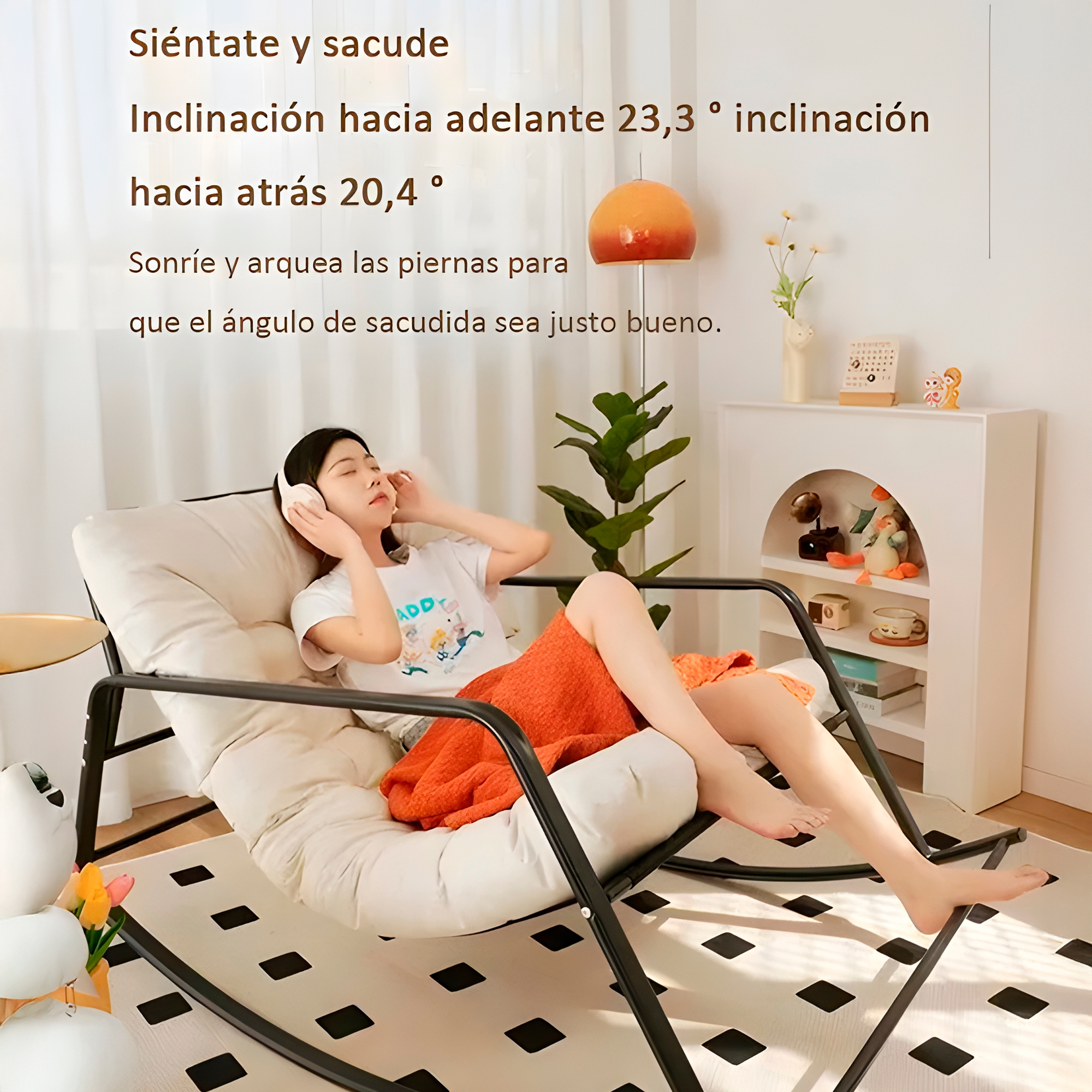 Silla Mecedora Moderna Acolchada Compacta 117 X 90 X 70 CM  9