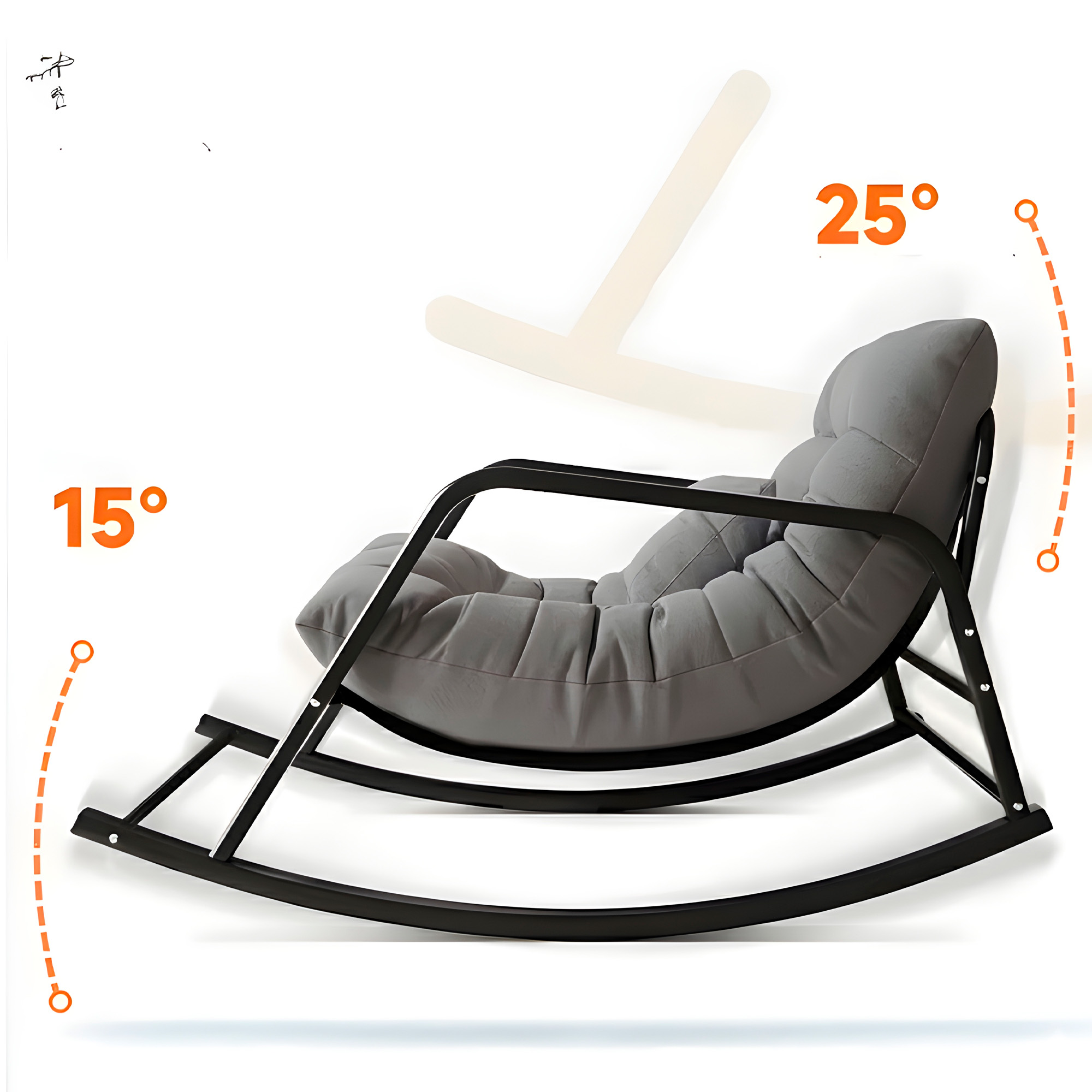 Silla Mecedora Moderna Acolchada Compacta 117 X 90 X 70 CM  11