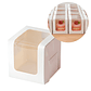 Caja Cajita Blanca Kraft Blanca Velas Dulces Tortas Cupcake Visor 11 X 11 CM - Miniatura 1