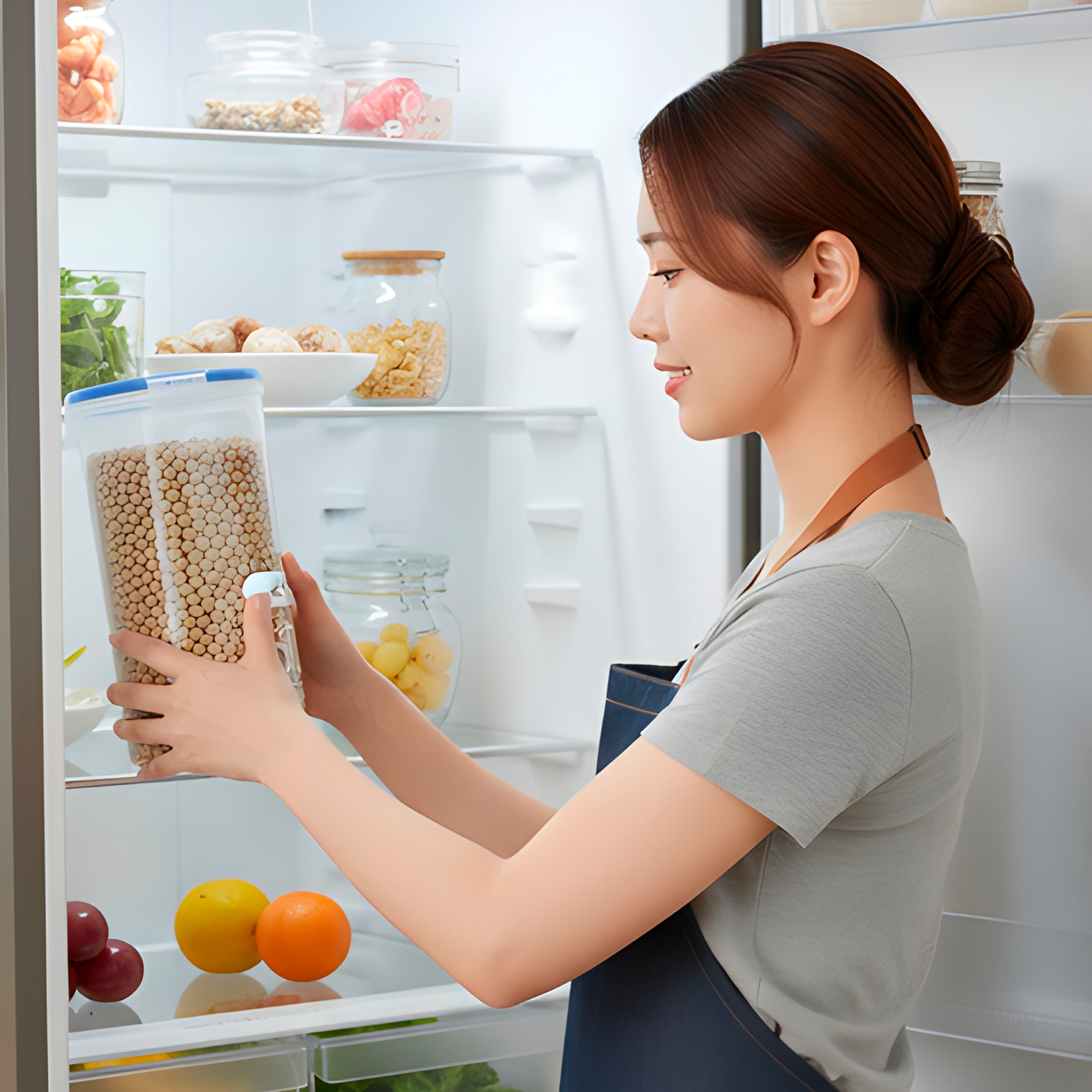 Taper Pote Redondo Hermético 1500ML Plástico Almacenaje bocadillo Snack 8