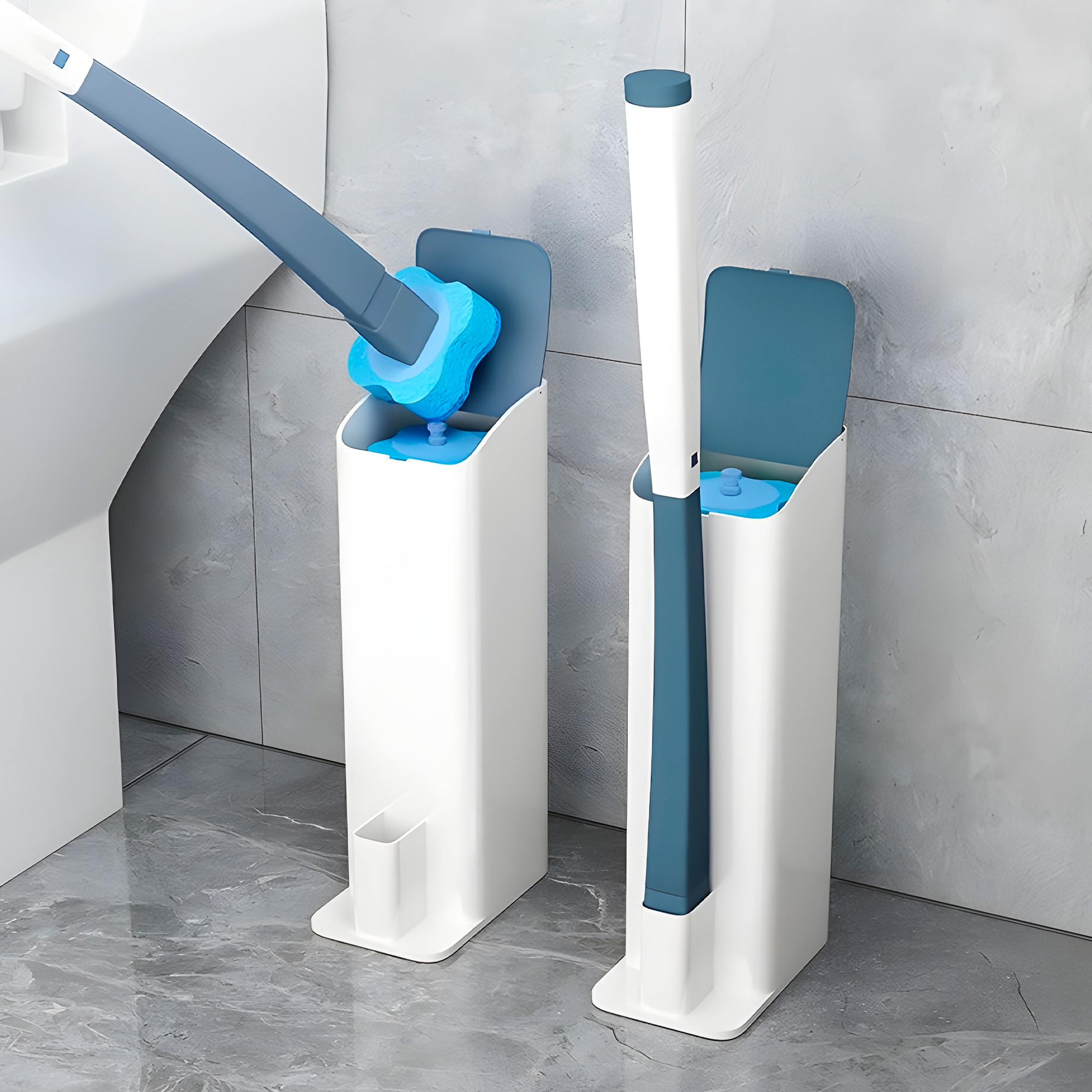 Escobilla Cepillo Baño Limpieza Inodoro + 8 Cabezales Azules 7