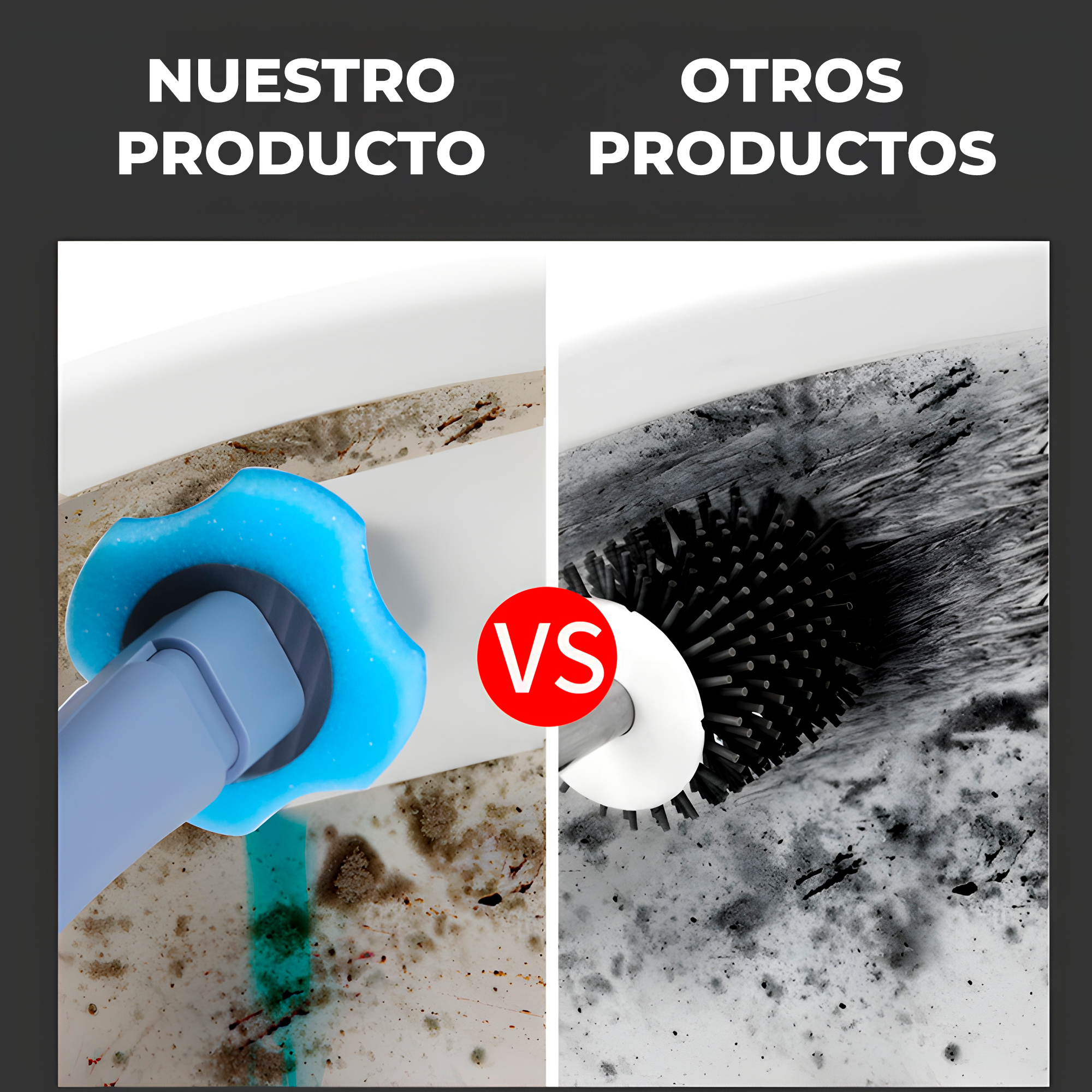 Escobilla Cepillo Baño Limpieza Inodoro + 8 Cabezales Azules 4