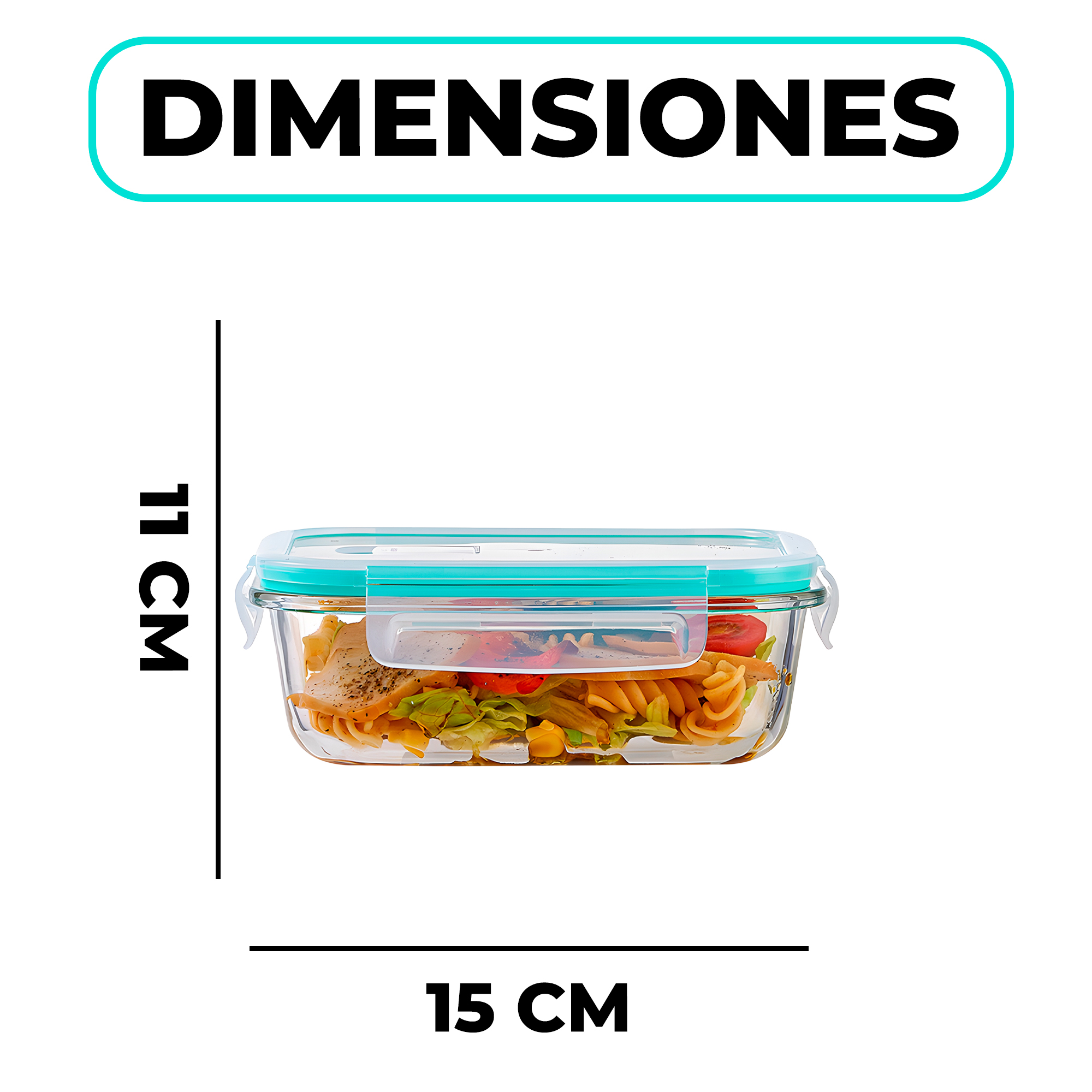 Set 3 Taper Contenedores Herméticos Pote Vidrio Alimento 370 ML 2