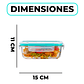 Set 3 Taper Contenedores Herméticos Pote Vidrio Alimento 370 ML - Miniatura 2