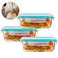 Set 3 Taper Contenedores Herméticos Pote Vidrio Alimento 370 ML - Miniatura 1