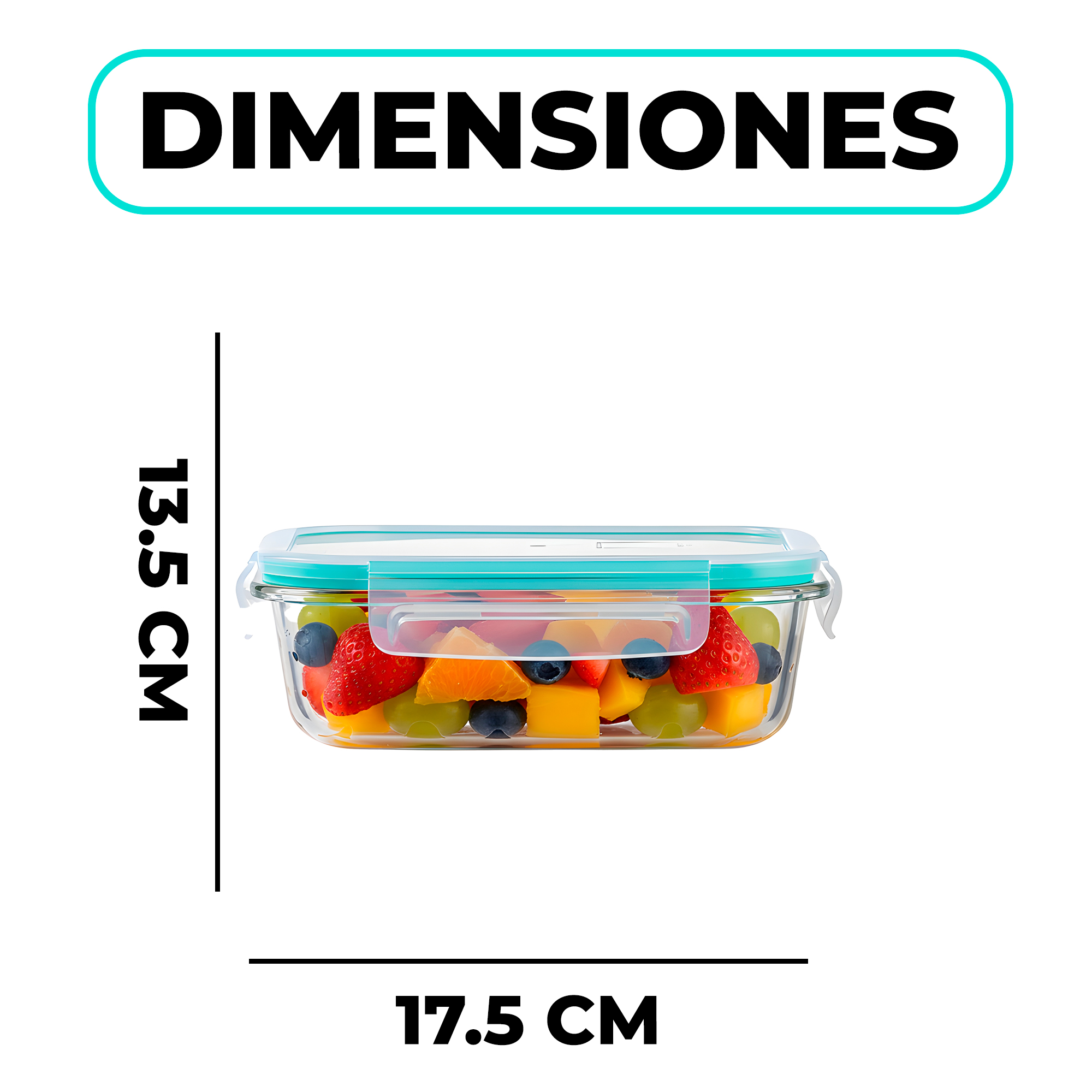 Set 3 Taper Contenedores Hermeticos Pote Vidrio Alimento 640 ML 2