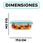 Set 3 Taper Contenedores Hermeticos Pote Vidrio Alimento 640 ML - Miniatura 2