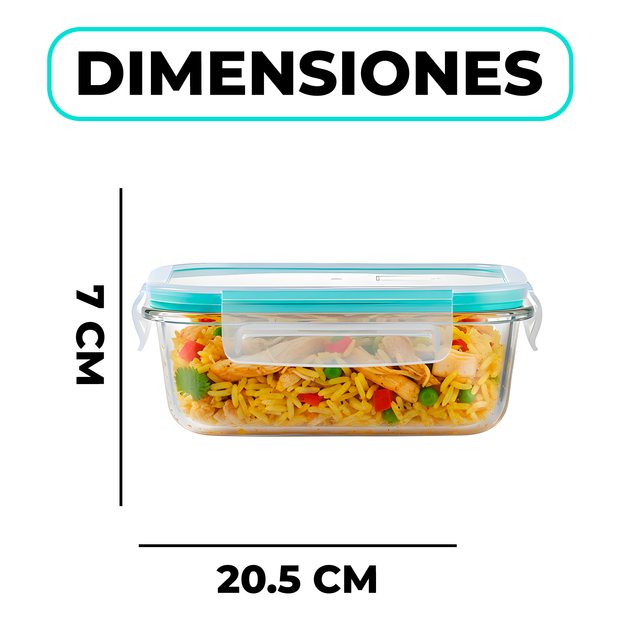 Set 3 Taper Contenedores Herméticos Pote Vidrio Alimento 1040 ML 2