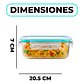 Set 3 Taper Contenedores Herméticos Pote Vidrio Alimento 1040 ML - Miniatura 2