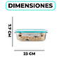 Set 3 Taper Contenedores Herméticos Pote Vidrio Alimento 1500 ML - Miniatura 3