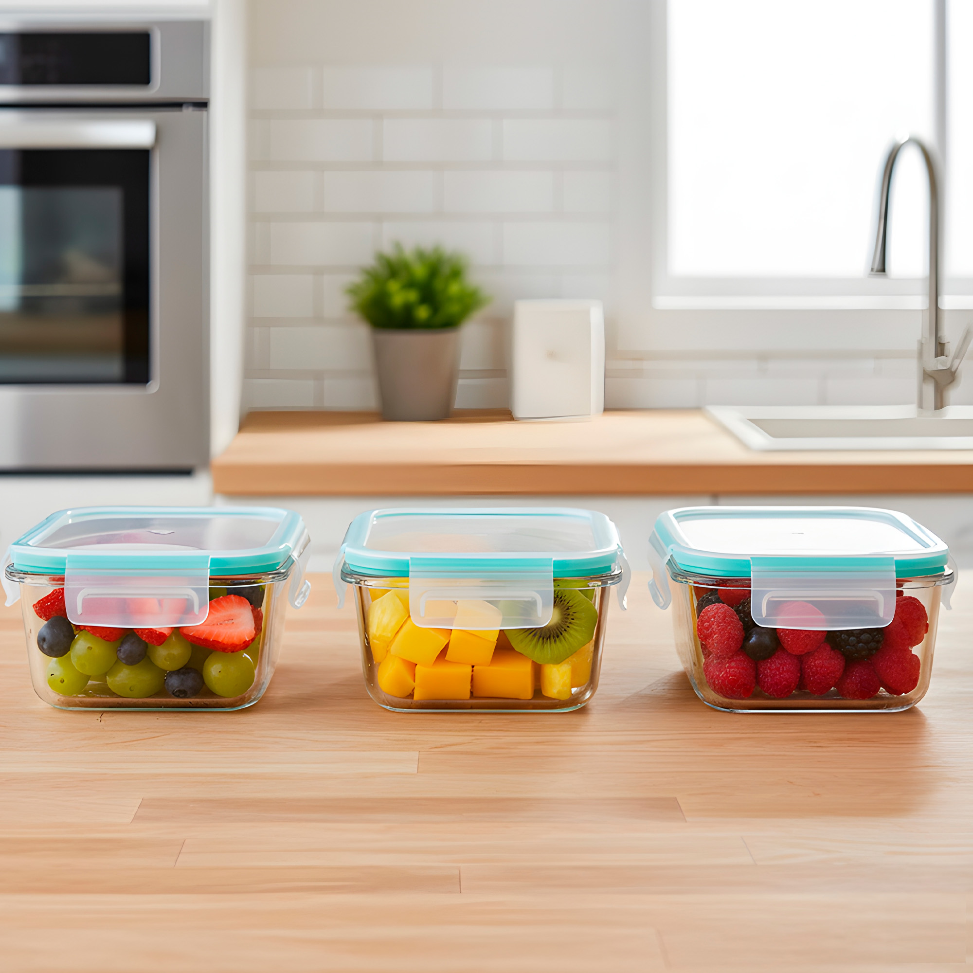 Set 3 Taper Contenedores Herméticos Pote Vidrio Alimento 1500 ML 7