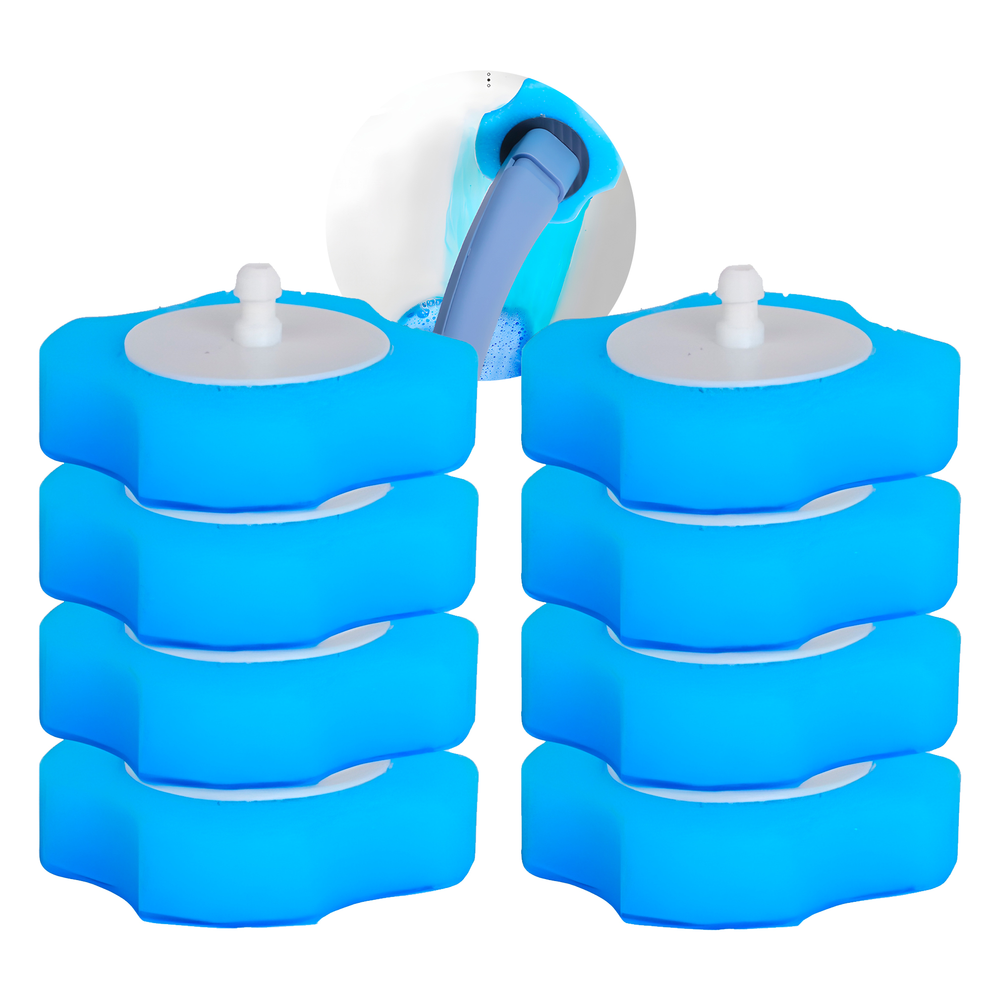 8 Cabezales Repuesto Baño Limpieza Inodoro Cepillo Hogar 1