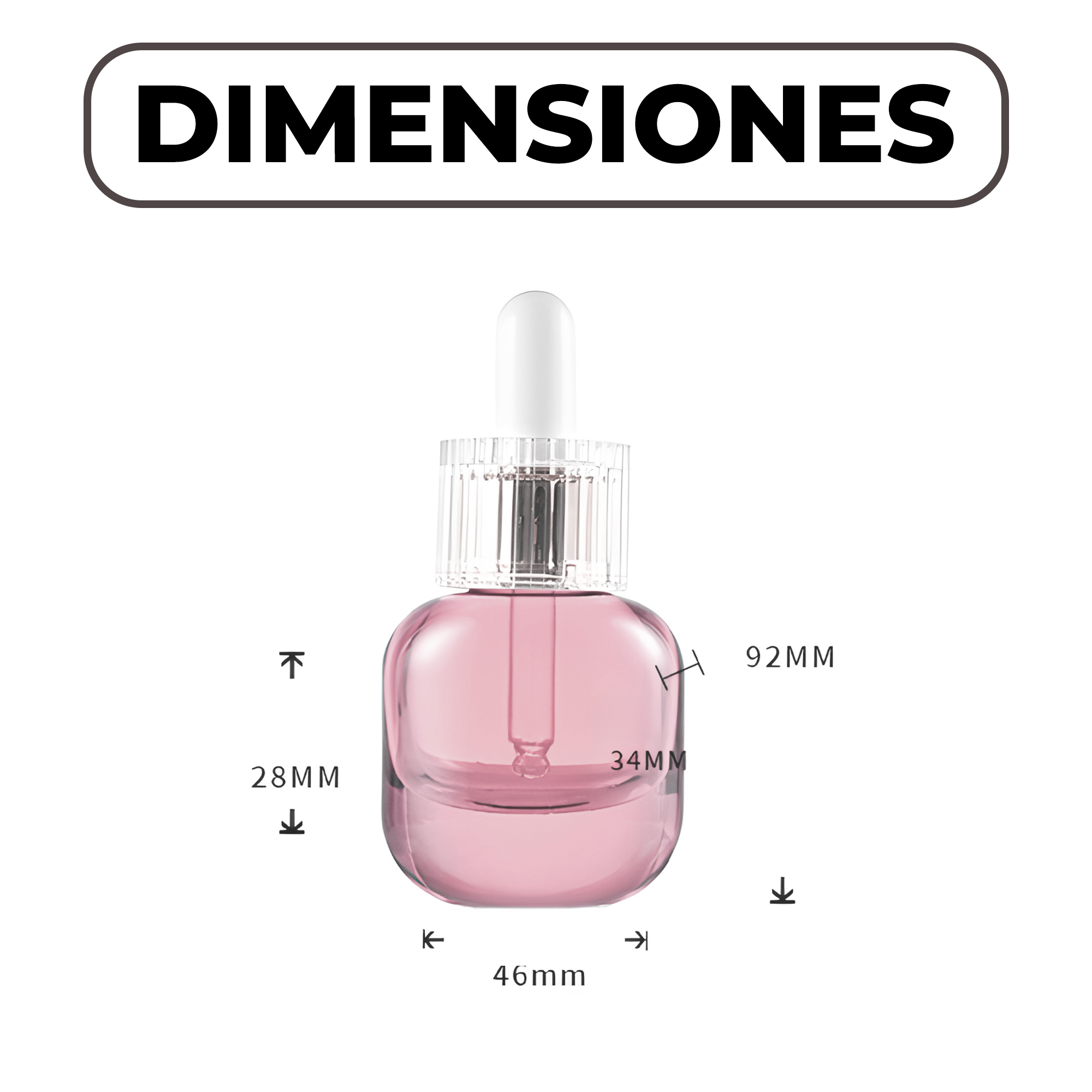 Frasco Vidrio Rosa Gotero Pipeta Gotario 15ML 2